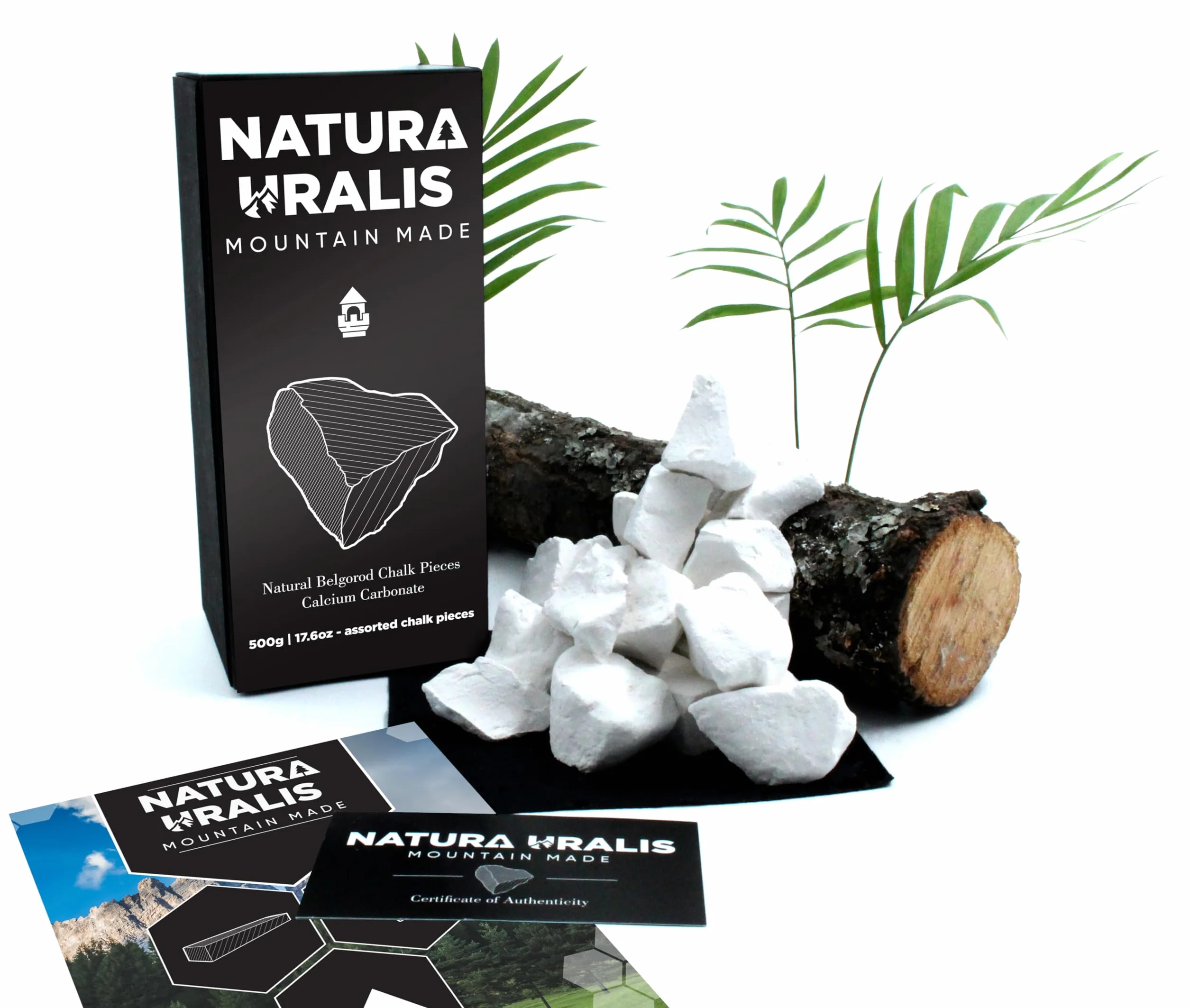 Natura Uralis Premium Belgorod Kawałki Tynkowe | 500g Białych Kawałków Wapiennych - Niesamowity Chrzęst, Satysfakcjonująca Ziemista, Aksamitna i Solidna Tekstura, Sensacja ASMR