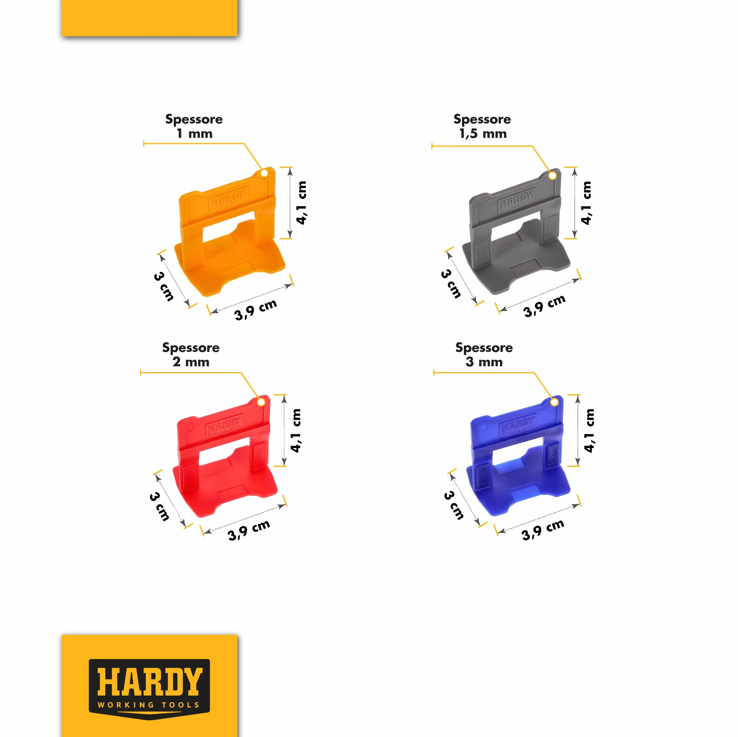 HARDY klipsy do fug 3 mm, worek po 100 sztuk