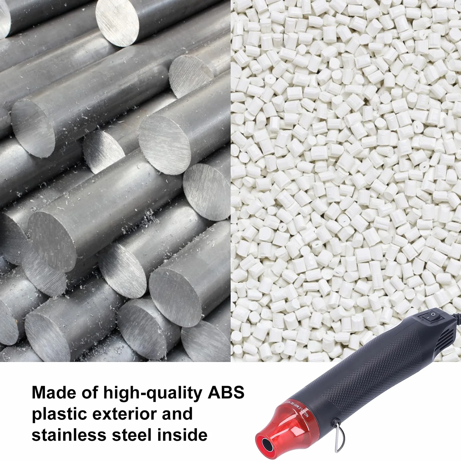 Przenośny pistolet na gorące powietrze, 200 ℃ 390 ℉ Mini opalarka Plastik ABS Zewnętrzne szerokie zastosowanie do projektów DIY(Norma europejska 230V)