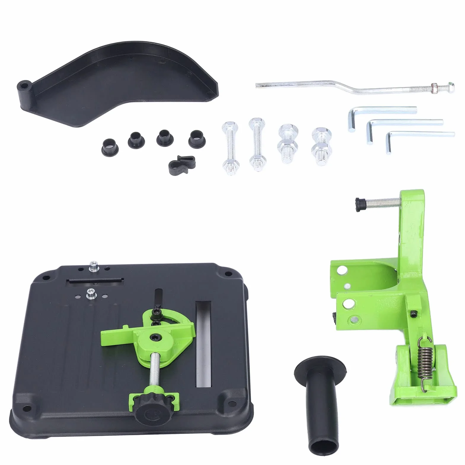 Yosoo Health Gear Stojak na szlifierkę kątową Uchwyt Szlifierki ze Stali Nierdzewnej ABS na Narzędzia od 100 do 125 Mm z regulowaną skalą Gwintowana Podstawa ze sprężyną powrotną dla Użytkowników w
