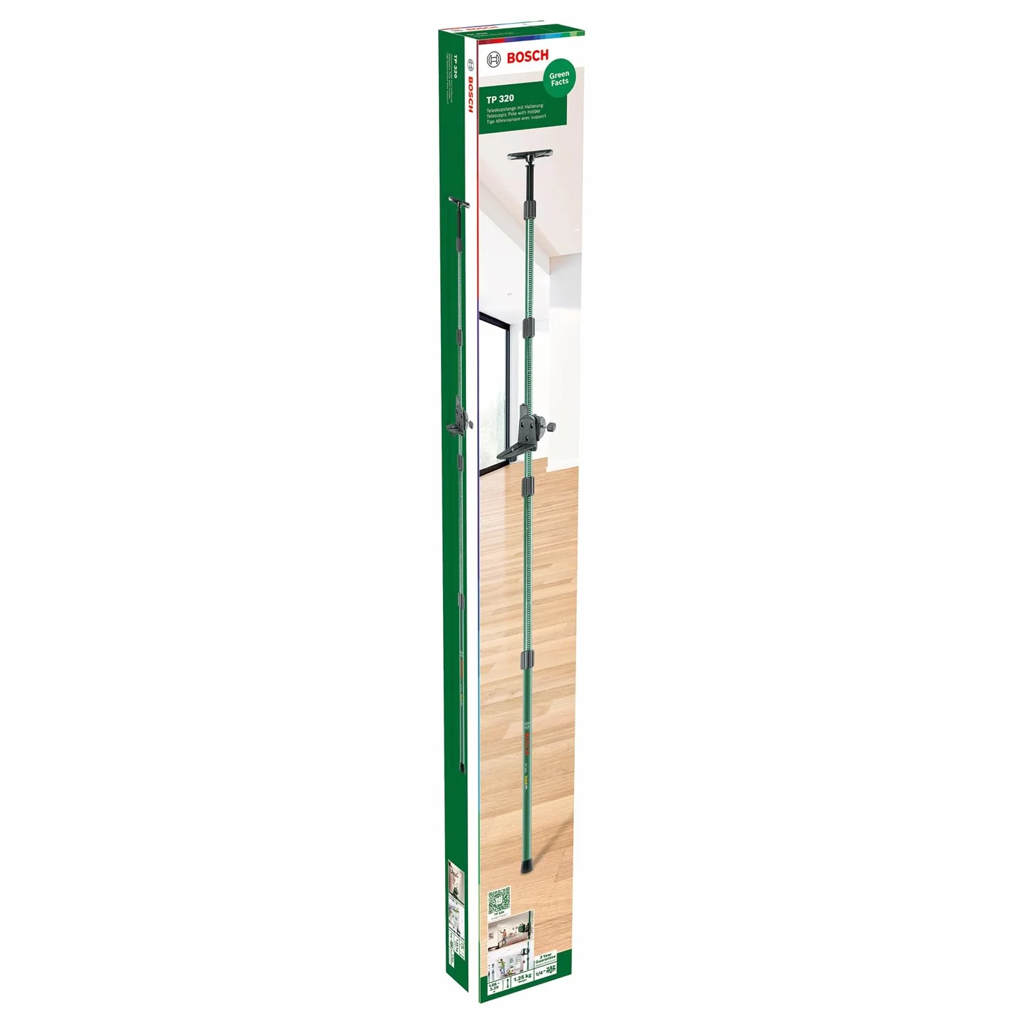 Bosch Kolumna teleskopowa TP 320 (regulacja wysokości w zakresie 106 – 320 cm umożliwia szybkie i elastyczne pozycjonowanie laserów krzyżowych, opakowanie kartonowe)