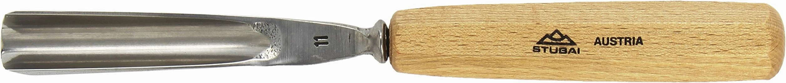 Stubai 551120 dłuto do rzeźbienia w drewnie typu 11, długość polerowana, szaro-beżowa, 20 mm