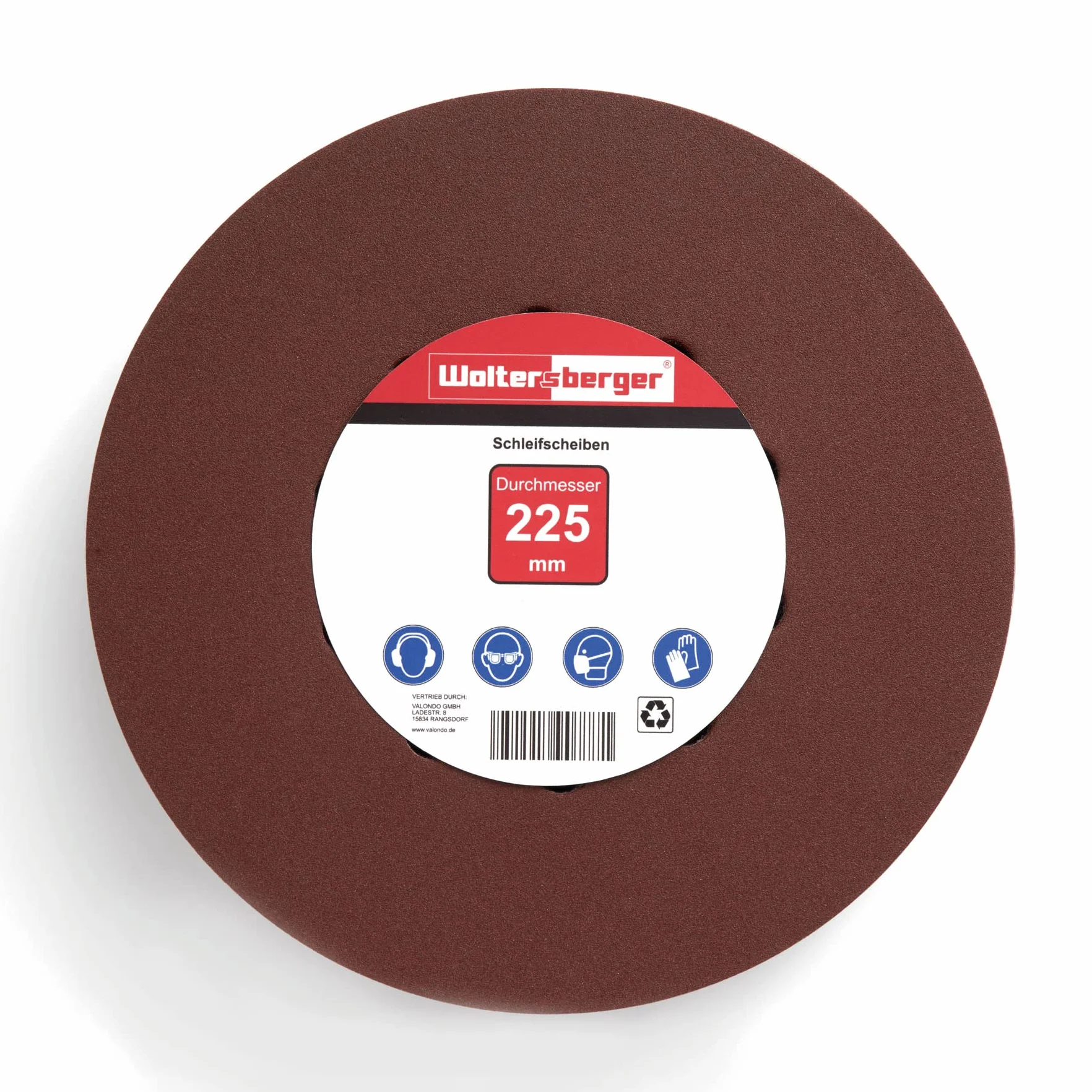 Woltersberger 30 x tarcza szlifierska Ø 225 mm | ziarnistość P180 | 8 czerwonych otworów | papier ścierny do płyt gipsowo-kartonowych, szlifierka do płyt gipsowo-kartonowych, szlifierka do długich