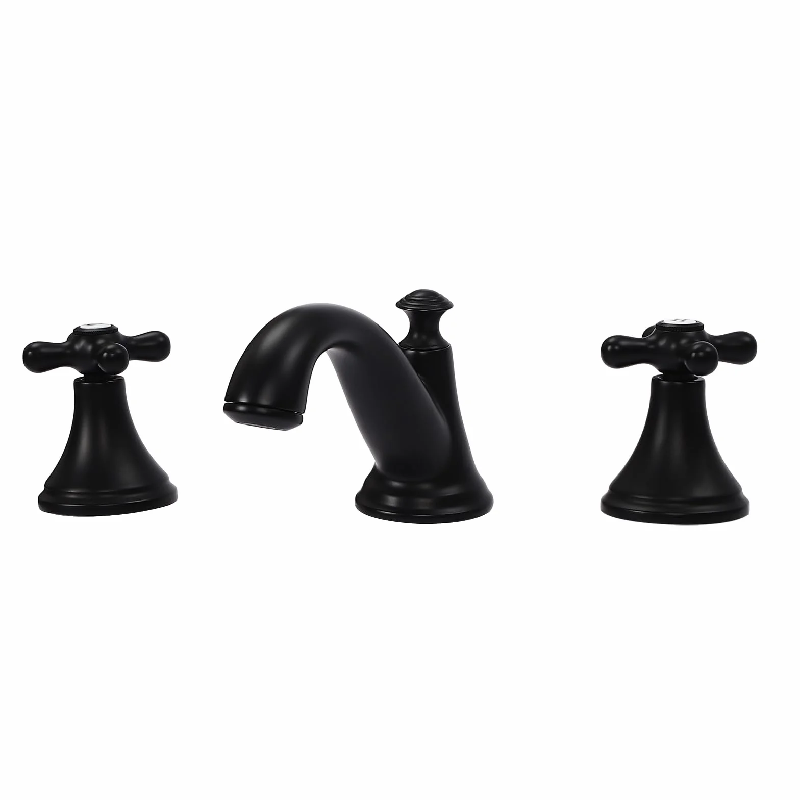 3-otworowa armatura umywalkowa w stylu vintage, obrotowa bateria umywalkowa, uchwyt do umywalki, kran do ciepłej i zimnej wody, standardowa bateria umywalkowa G1/2" (czarna)