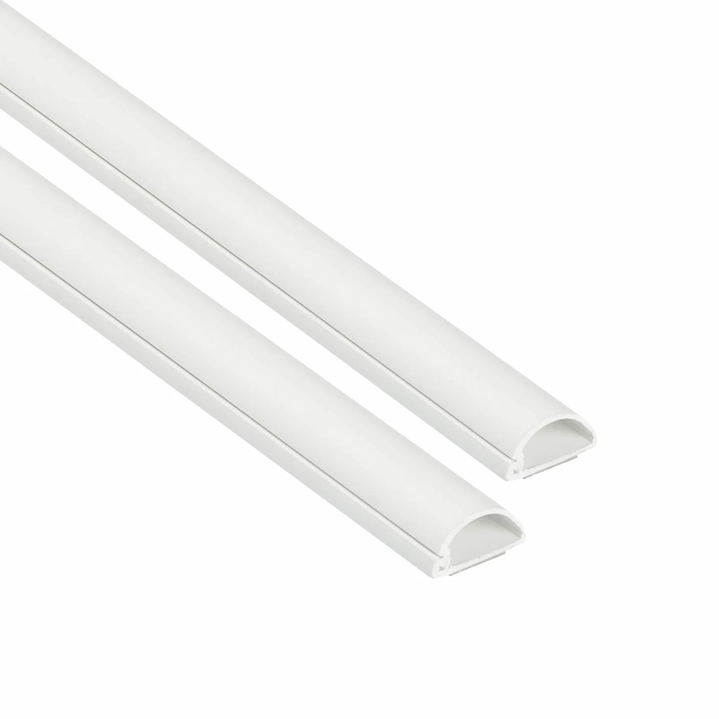 D-Line Listwa Kablowa 20x10mm 2m Zestaw, Profil Półokrągły, Samoprzylepna Osłona Przewodów, Malowalna Organizacja Kabli – 2x 20mm (S) x 10mm (W) x 1m Długości – Biały