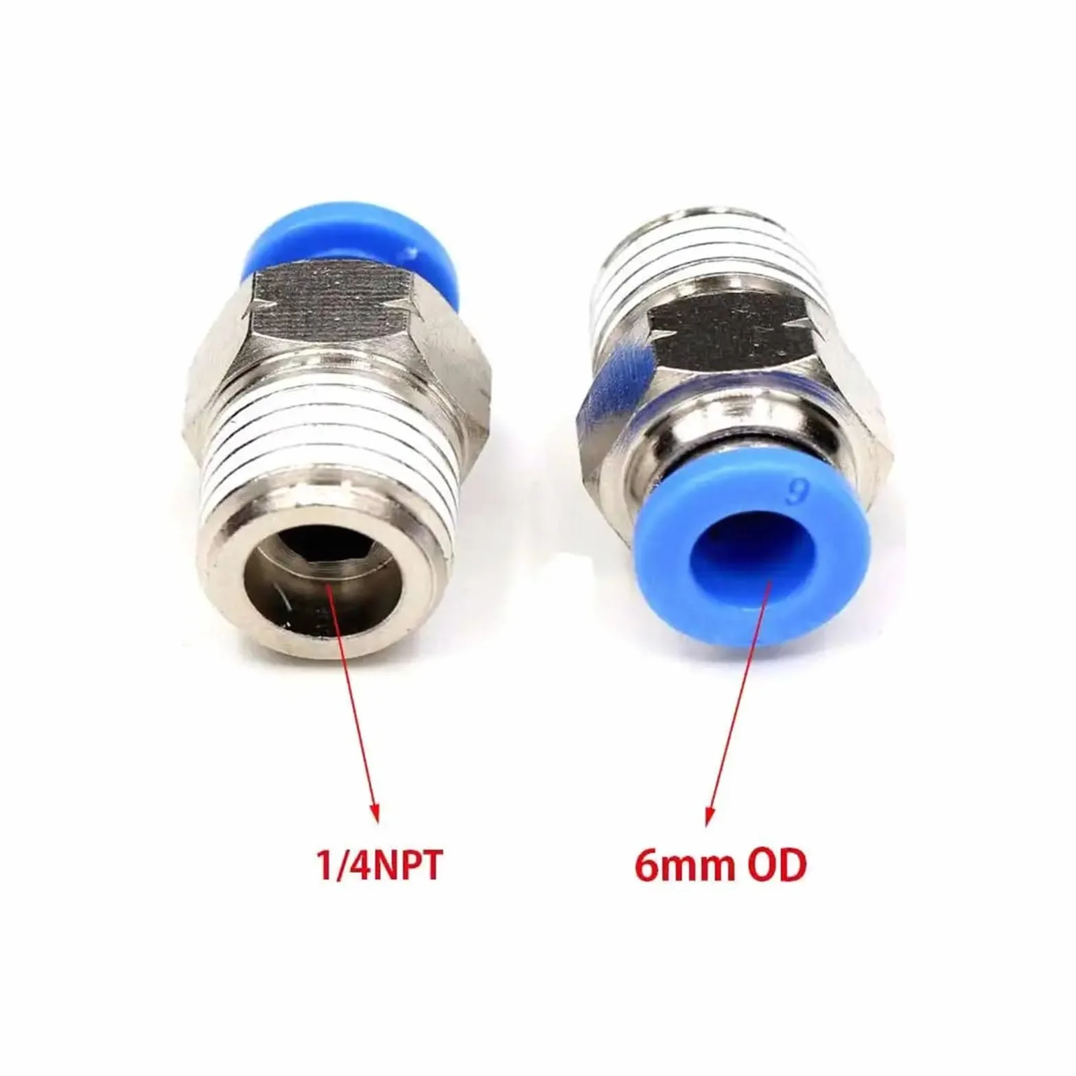 Szybkozłącze Push-In do podłączenia 6mm rura zewnętrzna X 1/4" męski gwint NPT pneumatyczne proste złącza/łącznik(Pack of 25)