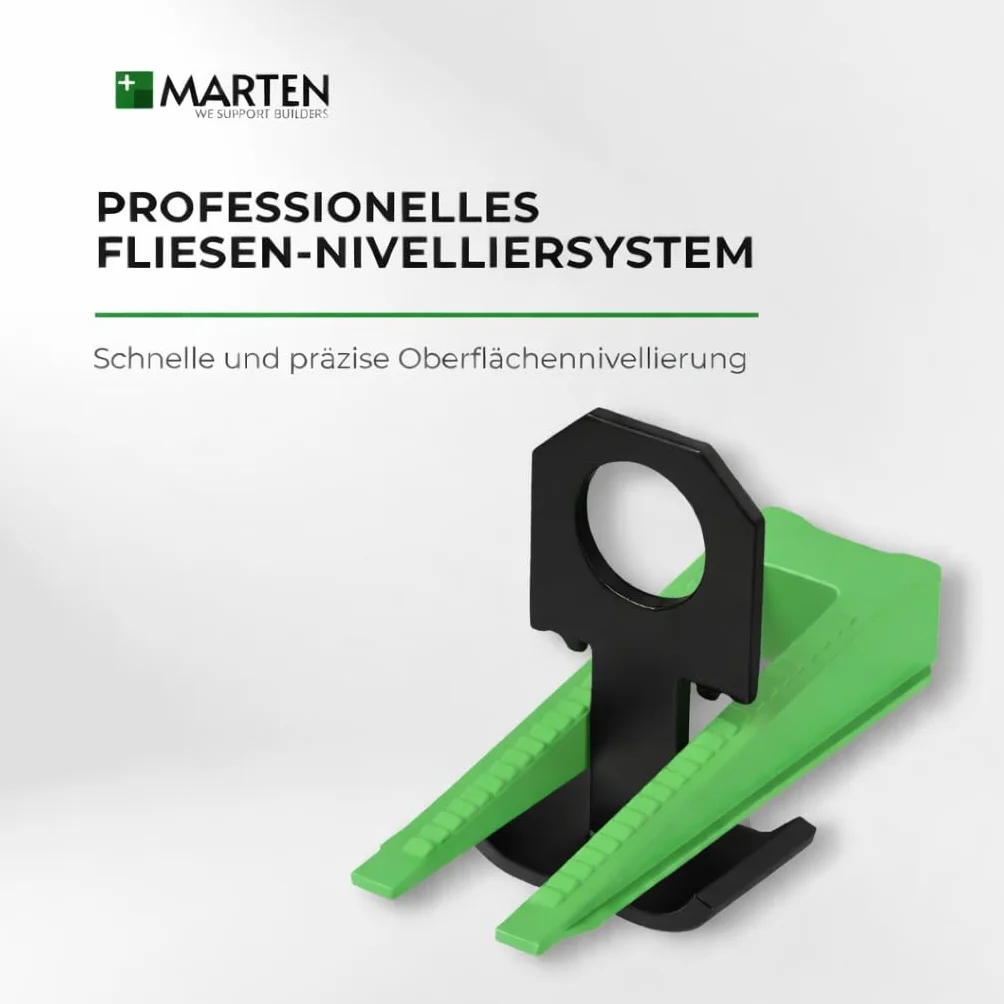 MARTEN Zamienne klipsy do systemu poziomowania, zestaw klipsów 1,5 mm, system poziomowania płytek, grubość płytek 7-15 mm, zestaw premium z 900 sztuk w wiaderku, pomoc w układaniu płytek (klipsy