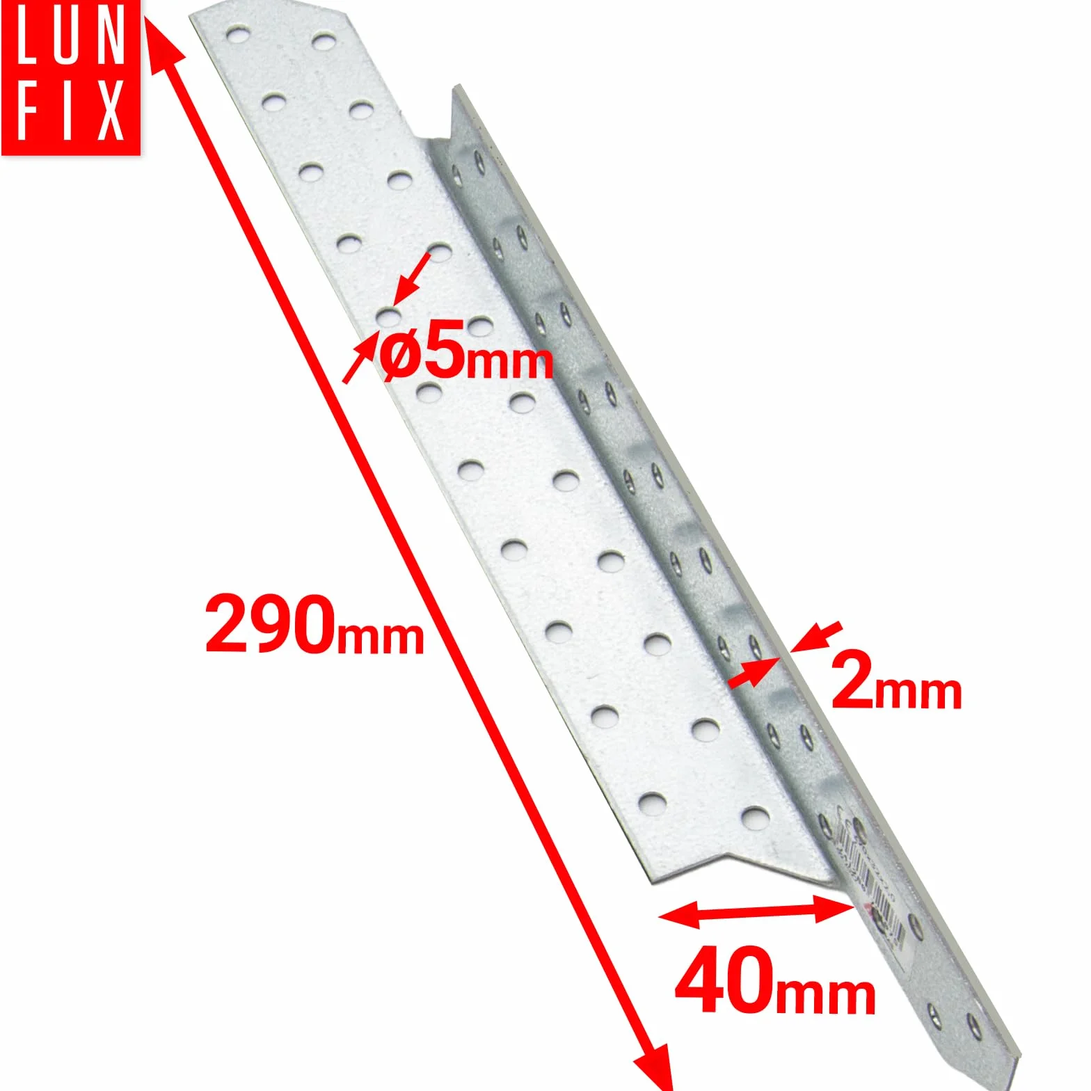 Kotwa do płatwi krokwi ocynkowana łącznik kątowy do dużych obciążeń łącznik belkowy 40 x 290 mm prawy zestaw 50 sztuk