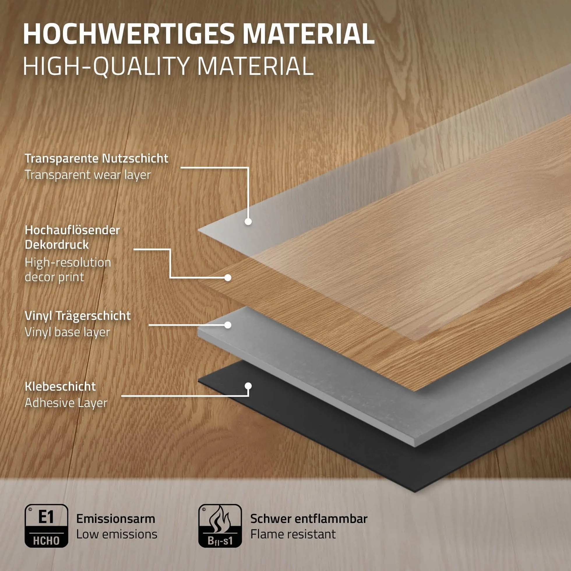 ML-Design Podloga Deluxe PVC, samoprzylepne deski winylowe, podloga winylowa, 91,5 cm x 15,3 cm x 2 mm, grubosc 2 mm, 2,23 m² / 16 desek, dab Sundance, wyglad drewna