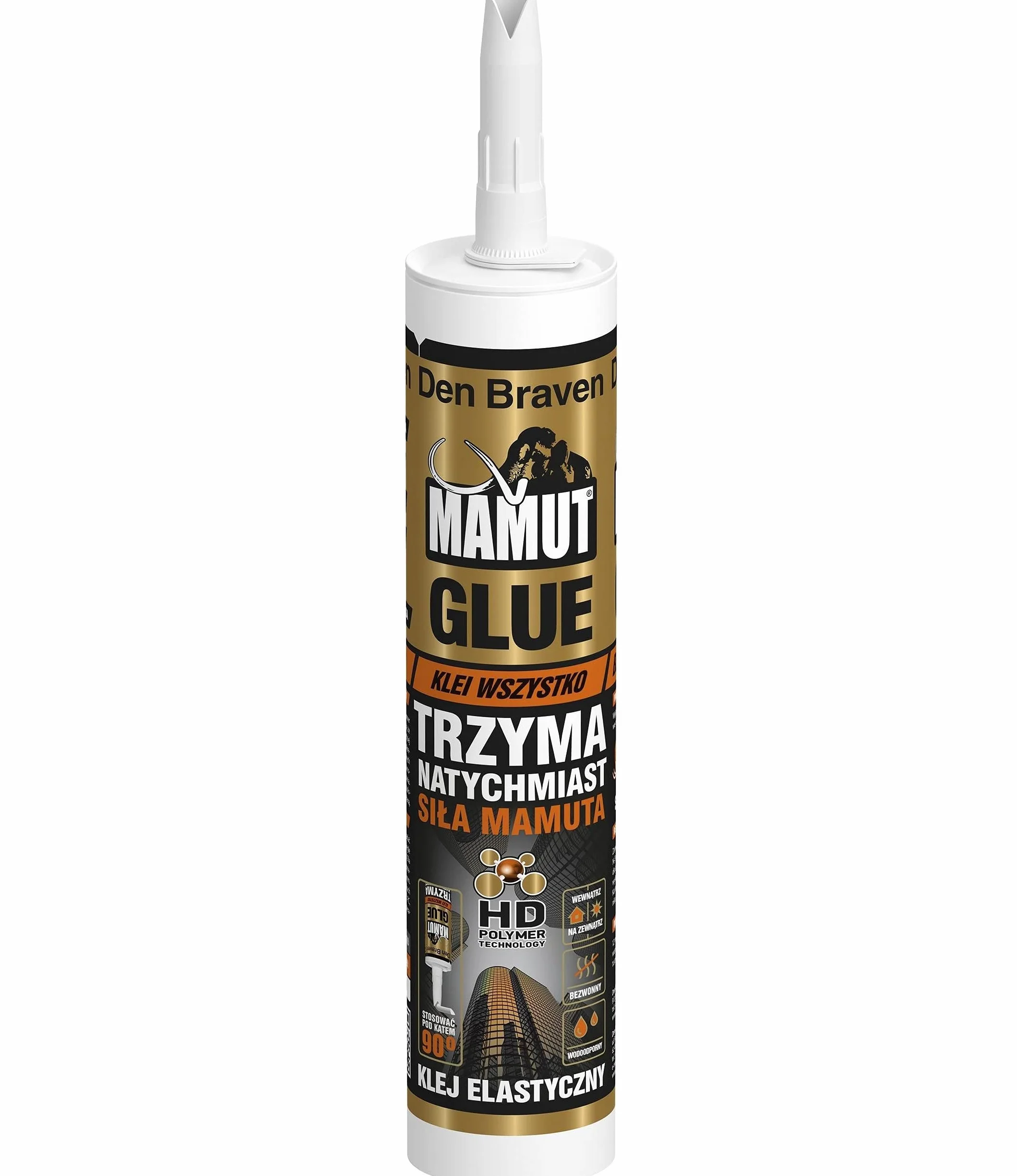 Mamut Klej montażowy, kartusz 290 ml, uniwersalny klej montażowy, szybkowiążący, wysoka przyczepność, wodoszczelny, od 40°C do 90°C, biały, 1 szt.