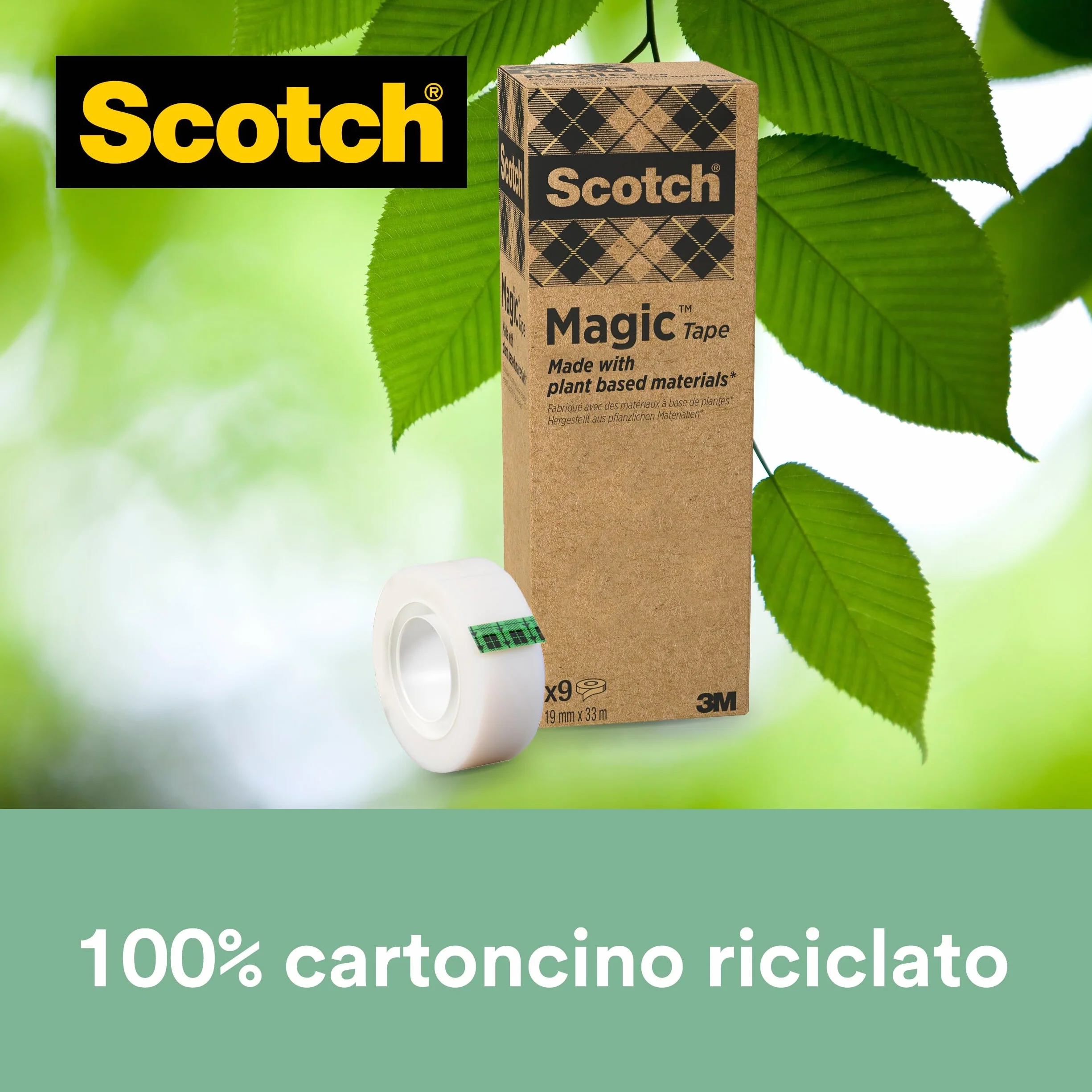 Scotch Magic 90019339 Taśma Klejąca, Bezbarwny, 9 x 19 mm x 33 m