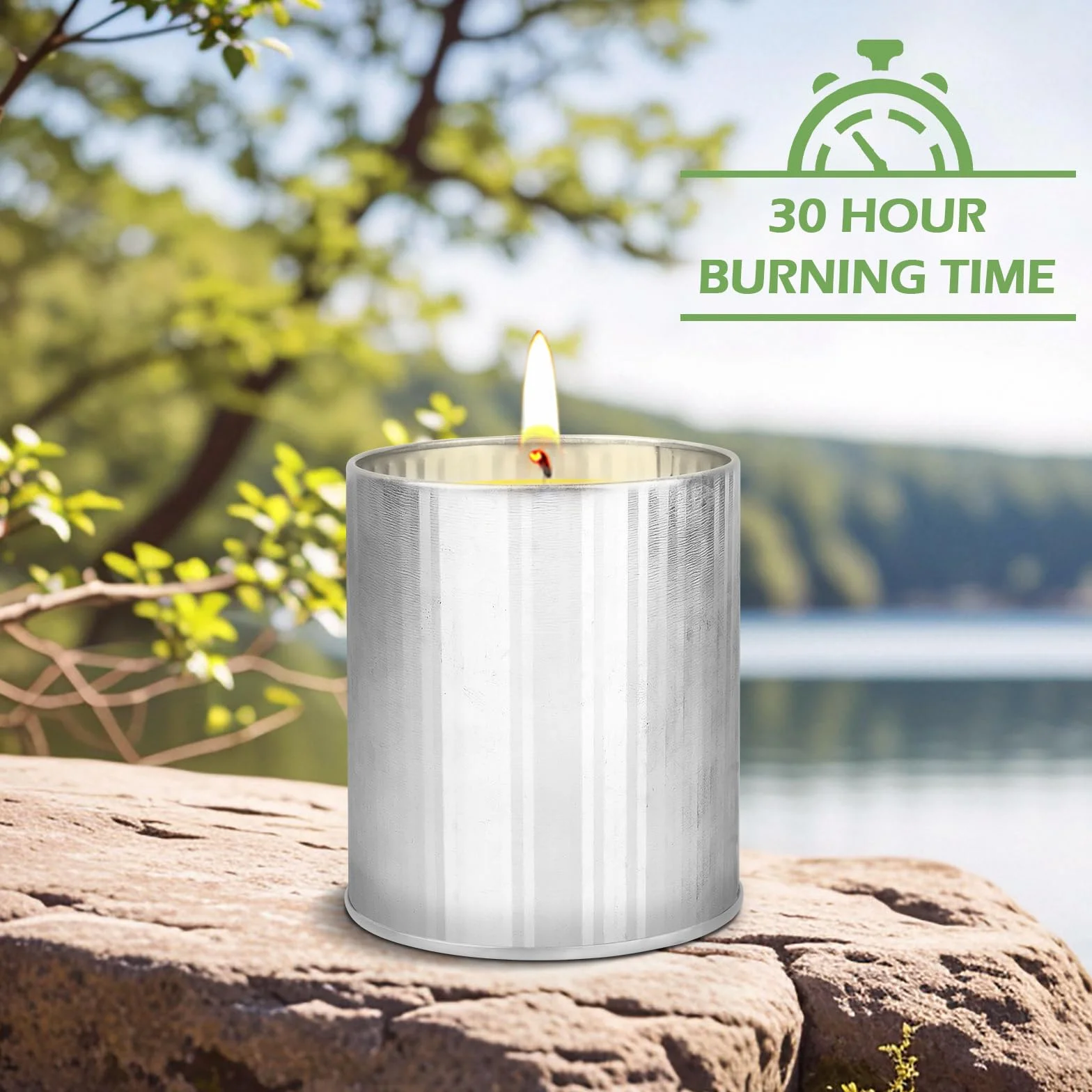 Świece Citronella Outdoor, 2 sztuki, 100-120 godzin na zewnątrz, Wosk Sojowy, Cytrynowy, Pudełko Prezentowe