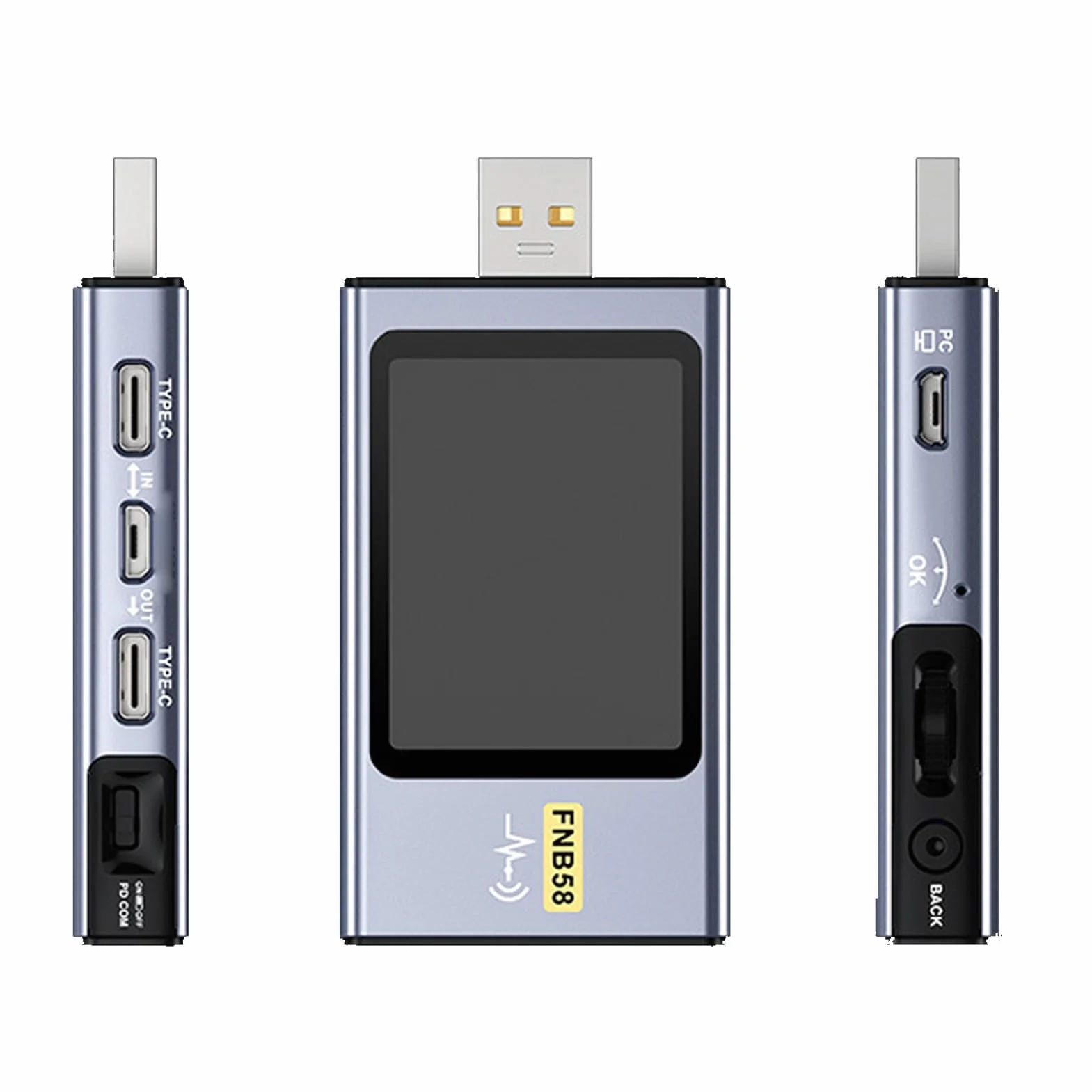 Generic Miernik Napięcia i Prądu USB z łącznością Bluetooth i 2,0-calowym Wyświetlaczem do Monitorowania ładowania w Projektach Typu „zrób to sam”.