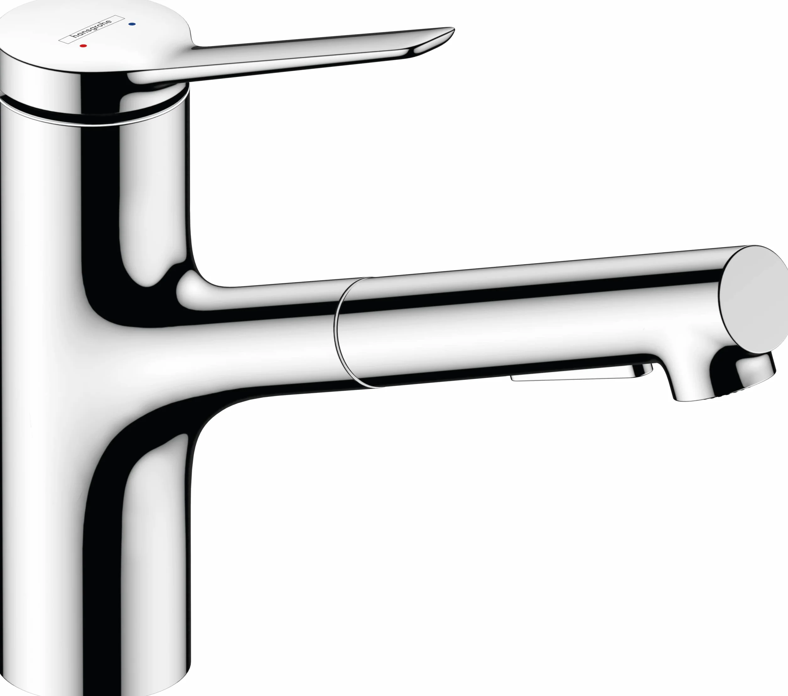 hansgrohe Zesis M33 - bateria kuchenna z wyciąganą wylewką, 2 strumieniowa, kran kuchenny z wysokością wylewki 150 mm, jednouchwytowa armatura kuchenna, chrom, 74800000