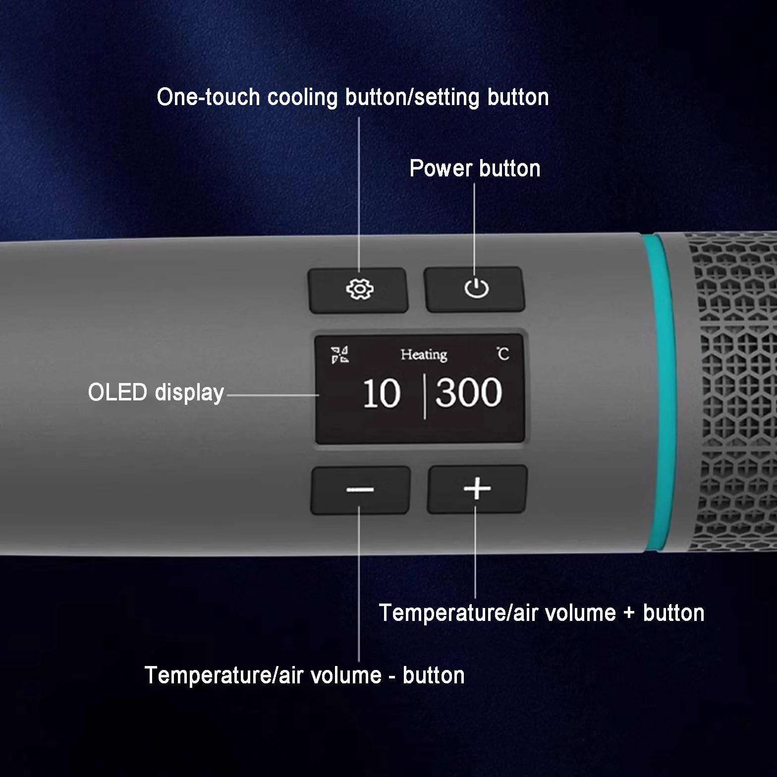 Ręczny pistolet grzewczy, narzędzie na gorące powietrze 1000 W, z 3 dyszami, regulacją objętości powietrza i regulacją temperatury 100-550°C, do majsterkowania, owijania termokurczliwego,