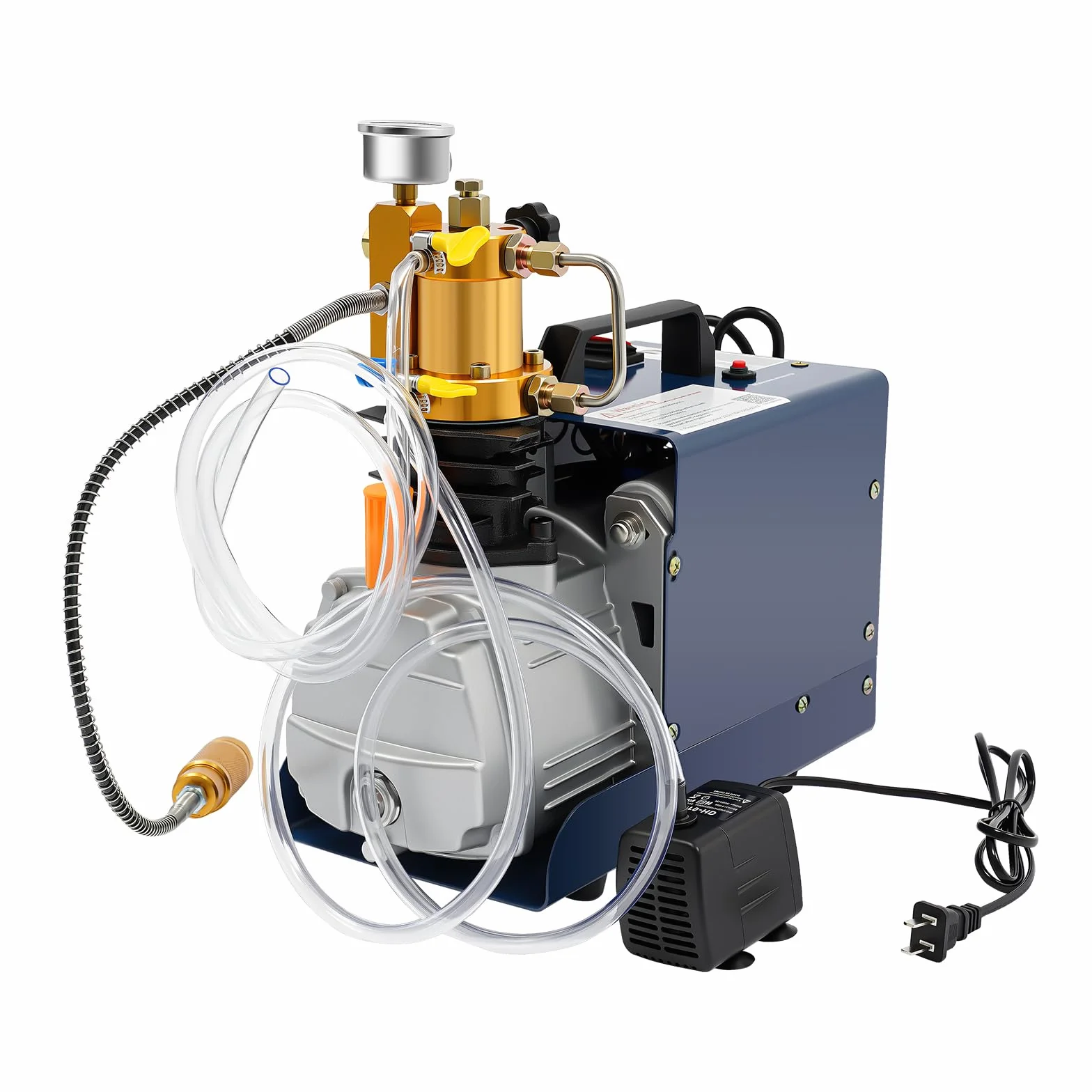 PCP kompresor 1800 W, elektryczna sprężarka powietrza, 2800 obr./min, przenośna pompa wysokociśnieniowa 0-30 MPa, mobilna sprężarka wielofunkcyjna 220 V, 80 l, pompa powietrza PCP do zaworów, rur i