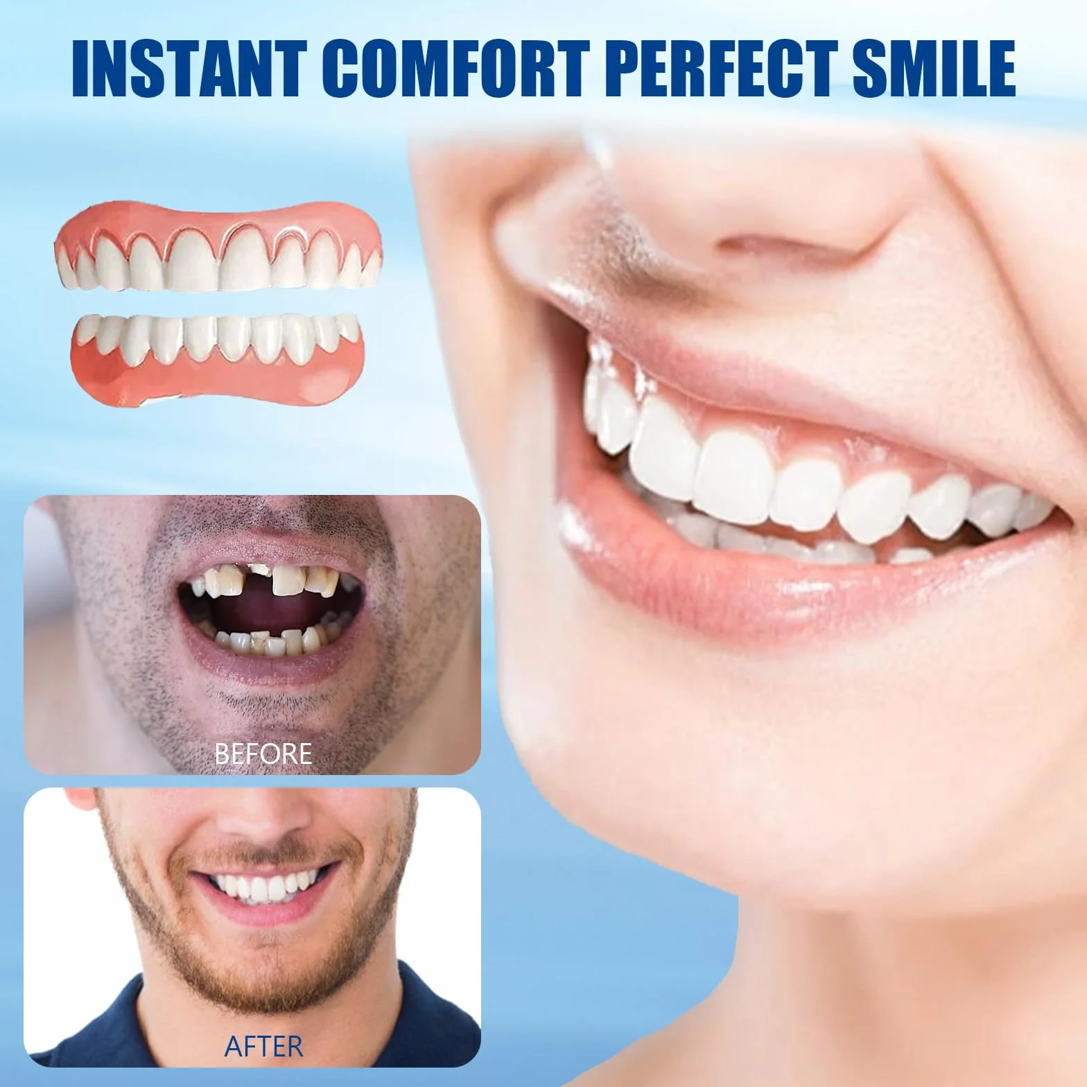 Furzero Bikenda zestaw do modyfikacji protez zębowych Gebiss Denture Silicone Reline Kit Silikonowe protezy zębowe Kompletne silikonowe protezy zębowe Protezy dla ludzi W zestawie z 1 pomarańczową