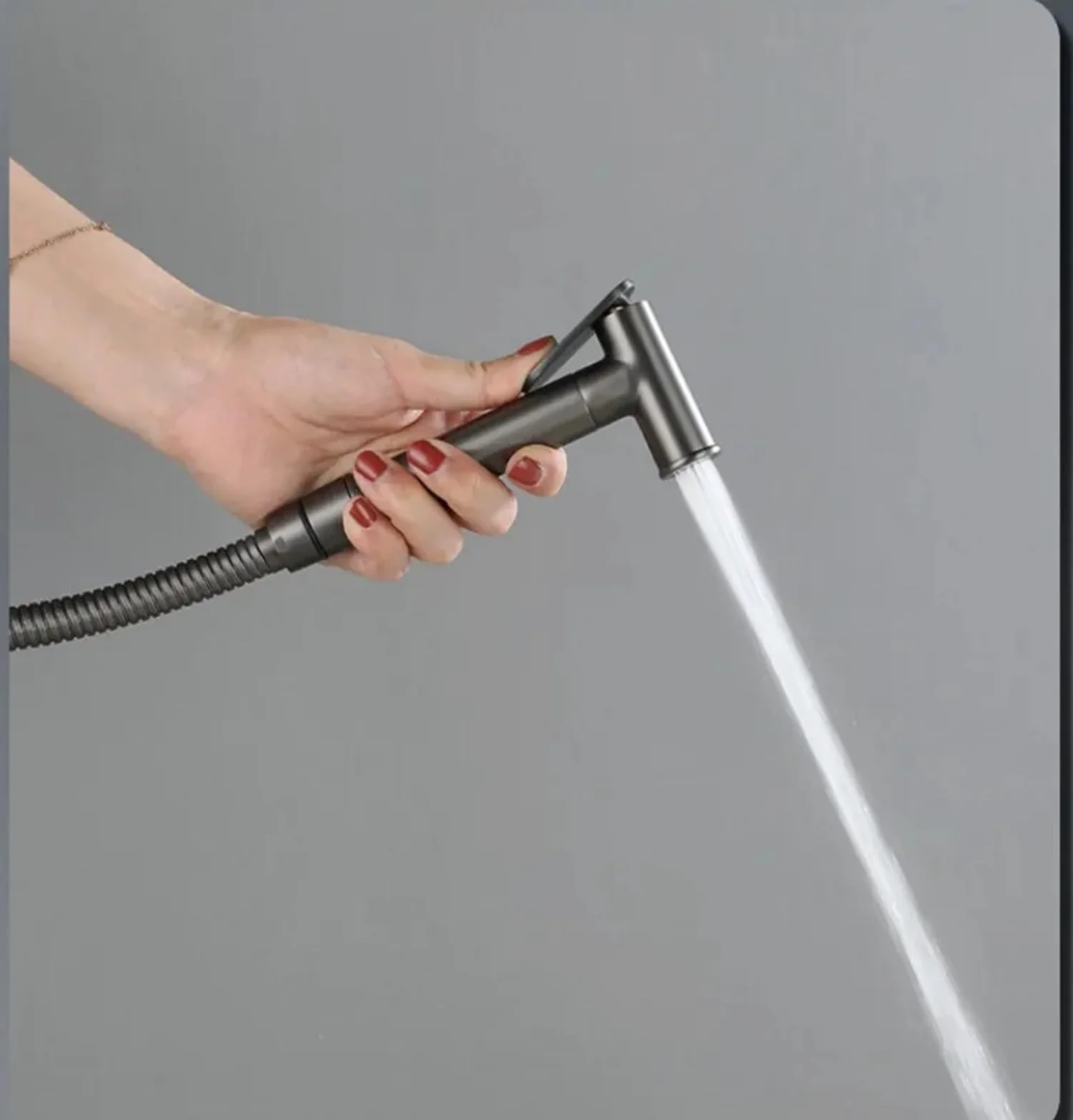 Bidet do toalety, opryskiwacz, akcesoria łazienkowe, bateria mieszająca do ciepłej i zimnej wody, bateria ścienna bidet, różowe złoto/szary (złoty)