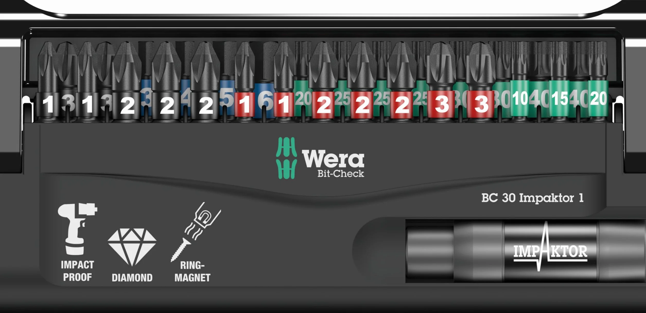 Wera 05057690001 Zestaw Bitów, Wielokolorowy, 30 Sztuk