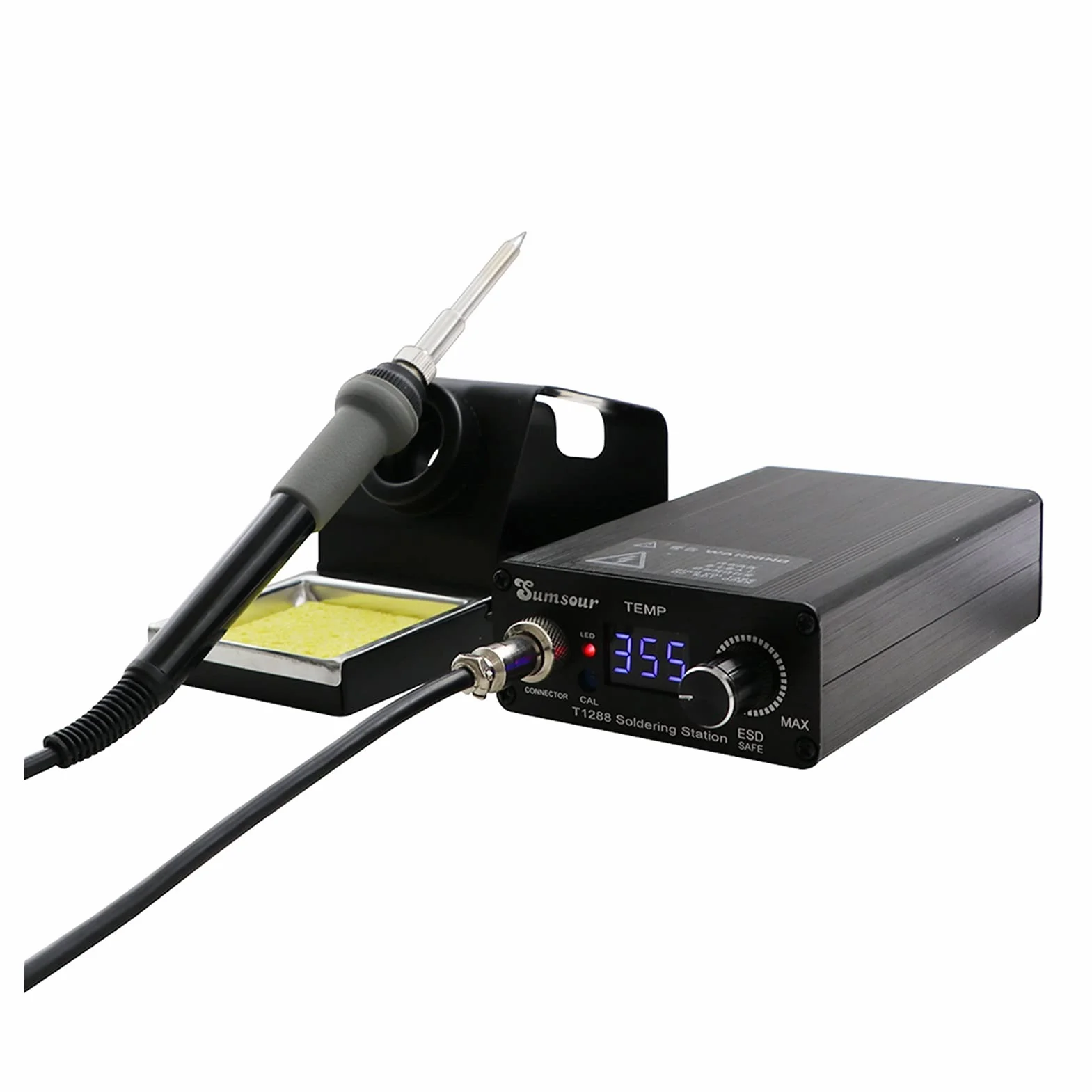 Stacja lutownicza, T12 Lutownica elektryczna stacja cyfrowa regulowana temperatura MAJSTERKOWANIE Przenośny BGA. Przeróbka lutownicza spawanie opuszczające
