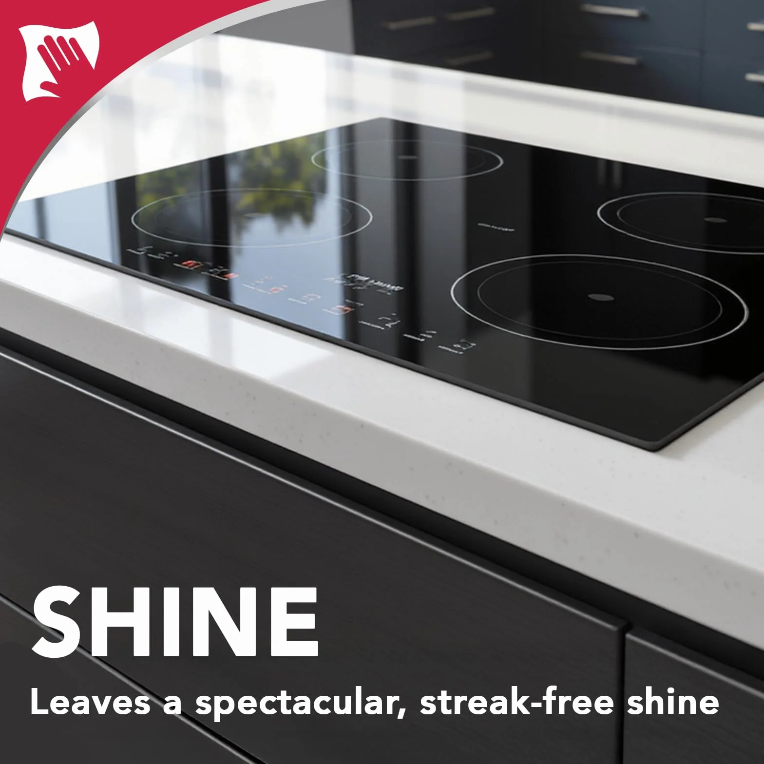 Weiman Ceramic and Glass Cooktop Cleaner - Mocny środek czyszczący i polerujący - 300 ml - 3 gąbki do szorowania
