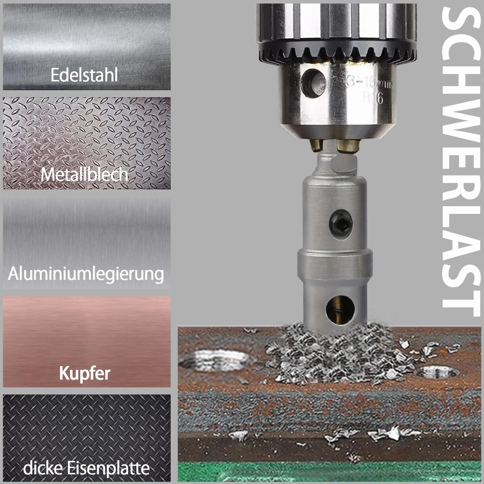 Zestaw 6 sztuk / Satz TCT Lochsägen, 22-65 mm Hartmetall Lochsägen, Elektrowerkzeug Bohrer for Edelstahl, Hartmetall, Eisen, Baustahl, Aluminium, Legierung, Kunststoff und Glasfaser