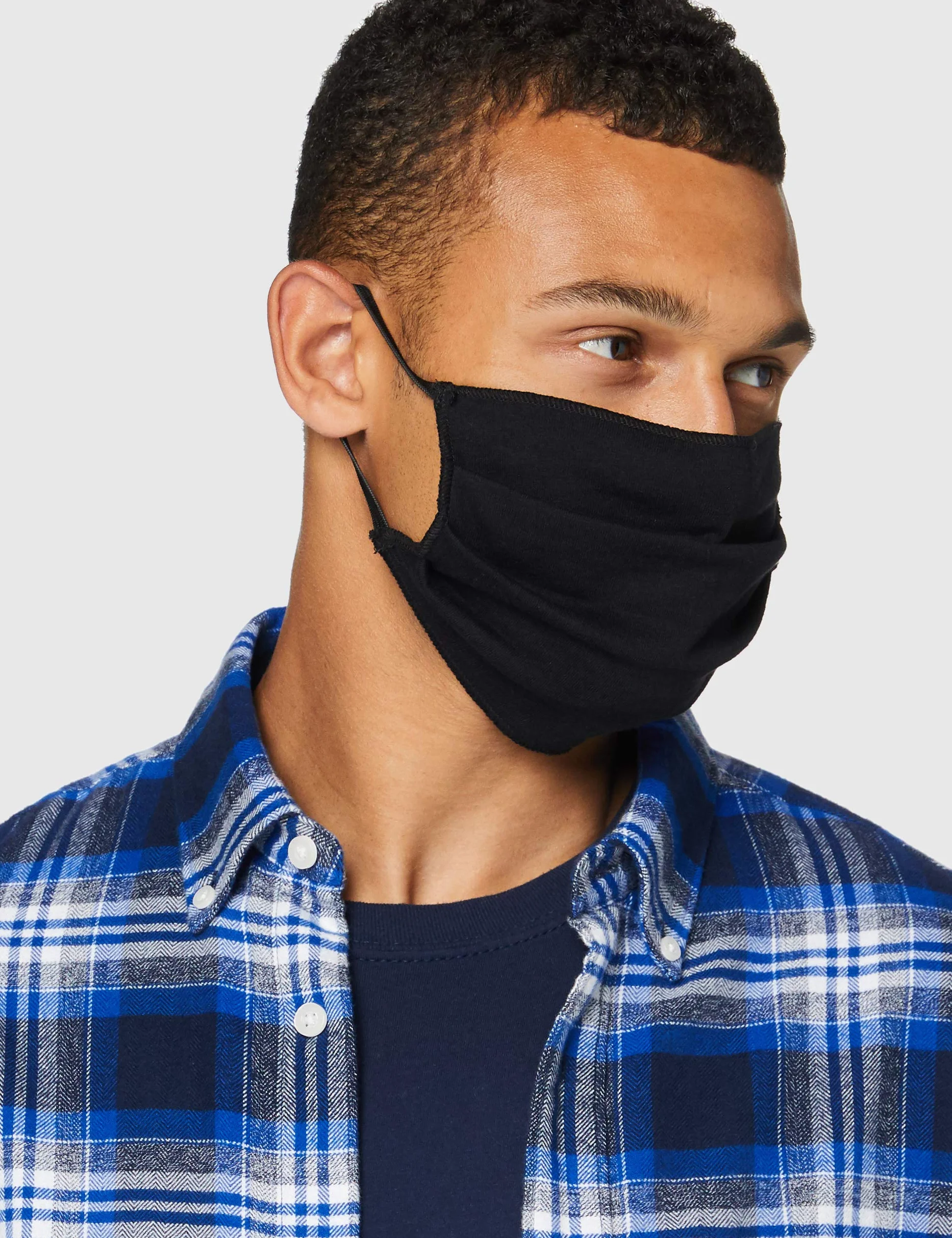 Uniseks Pleated Face Mask Maski Ochronne, Czarne, 10 Sztuk
