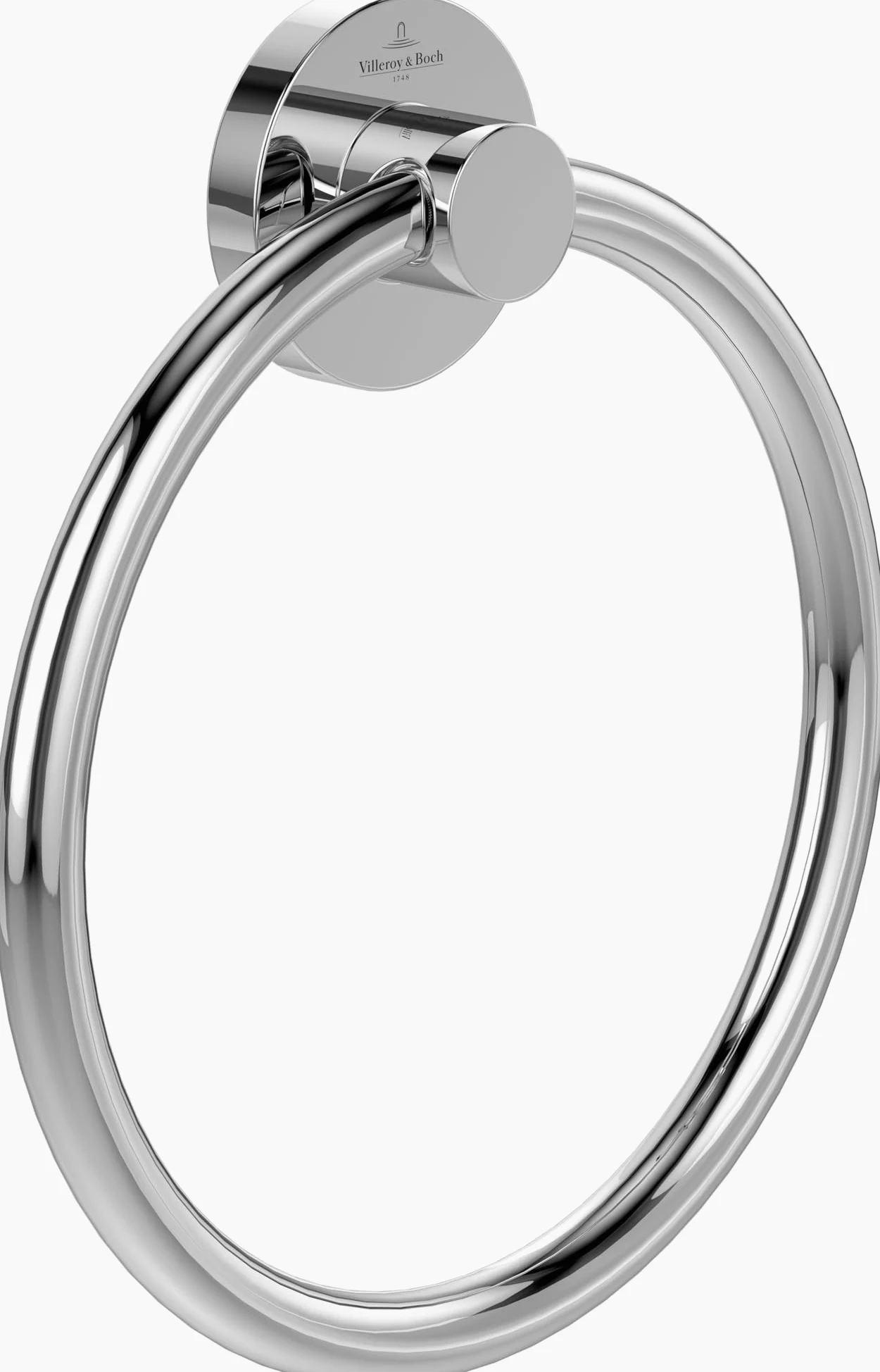 Villeroy & Boch Elements - Tender wieszak na ręczniki kąpielowe, do montażu na ścianie, pierścień na ręczniki z cynku, okrągły wieszak na ręczniki, 164 x 32 x 185 mm, chromowany