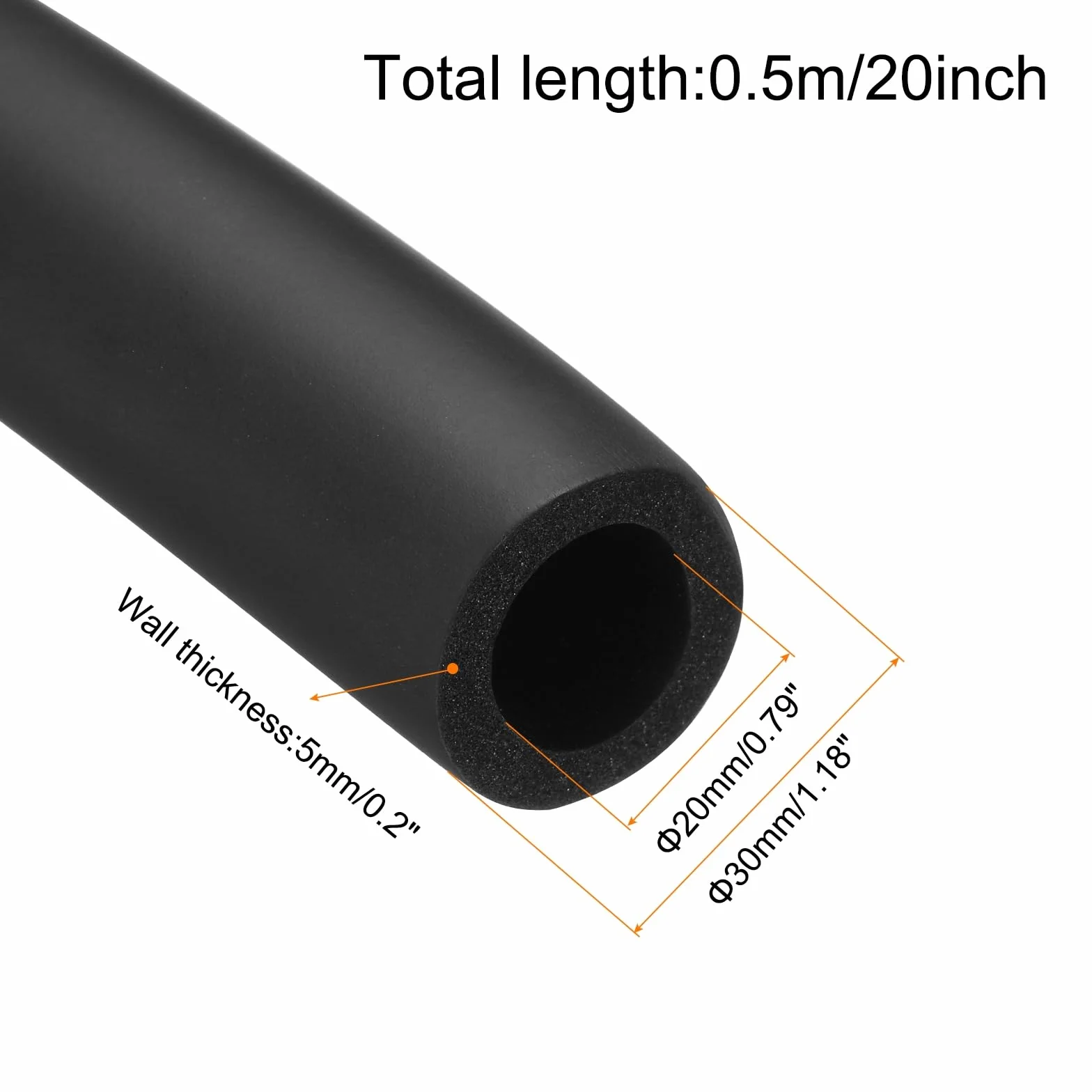 QUARKZMAN Rura z pianki do opóźnionych rur z pianki 20 mm ID 30 mm OD 20 "Zachowanie ciepła do uchwytu uchwytu