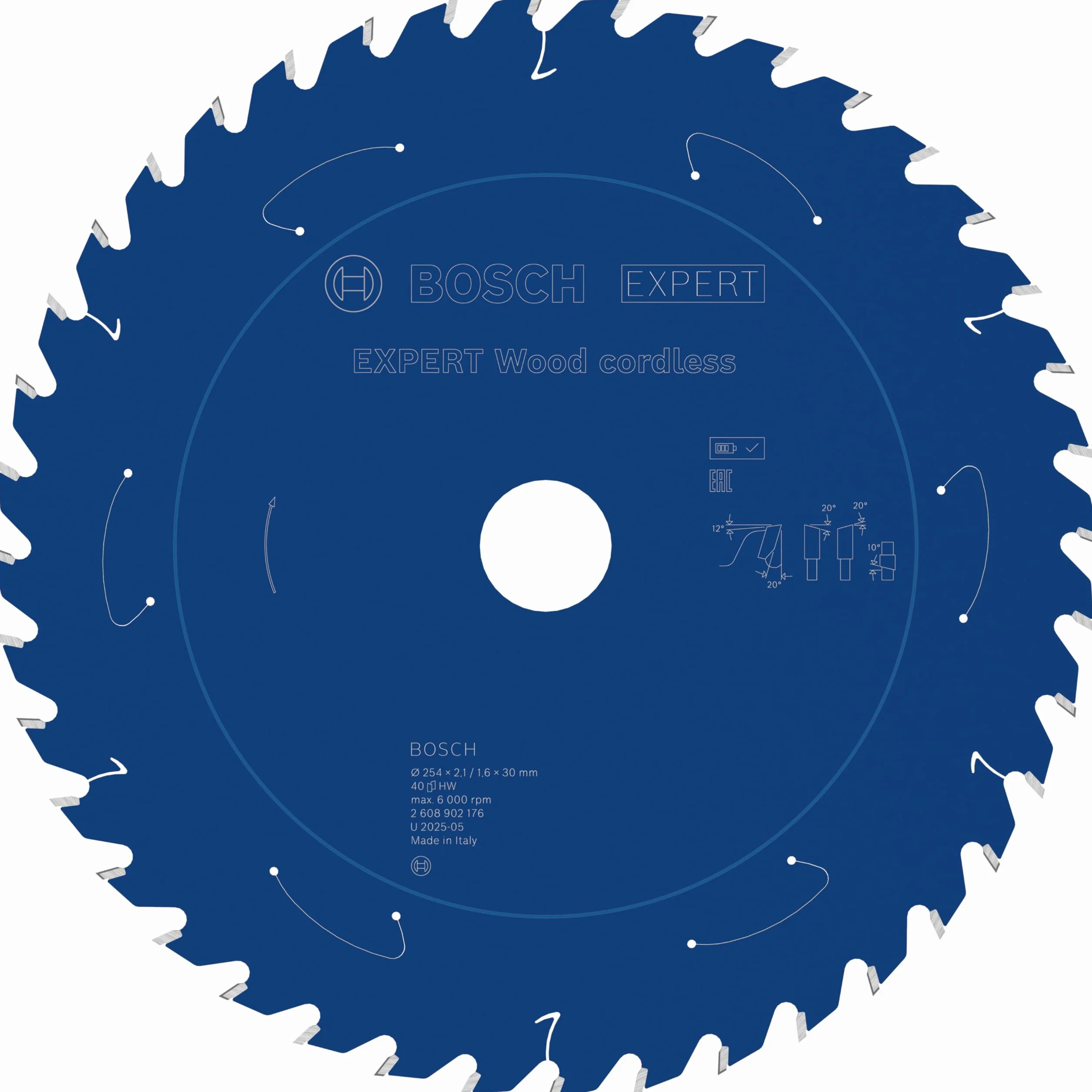Bosch 1x Tarcza pilarska EXPERT Wood cordless (do Miękkie drewno, Ø mm, Professional Akcesoria Bezprzewodowa stołowa pilarka tarczowa)
