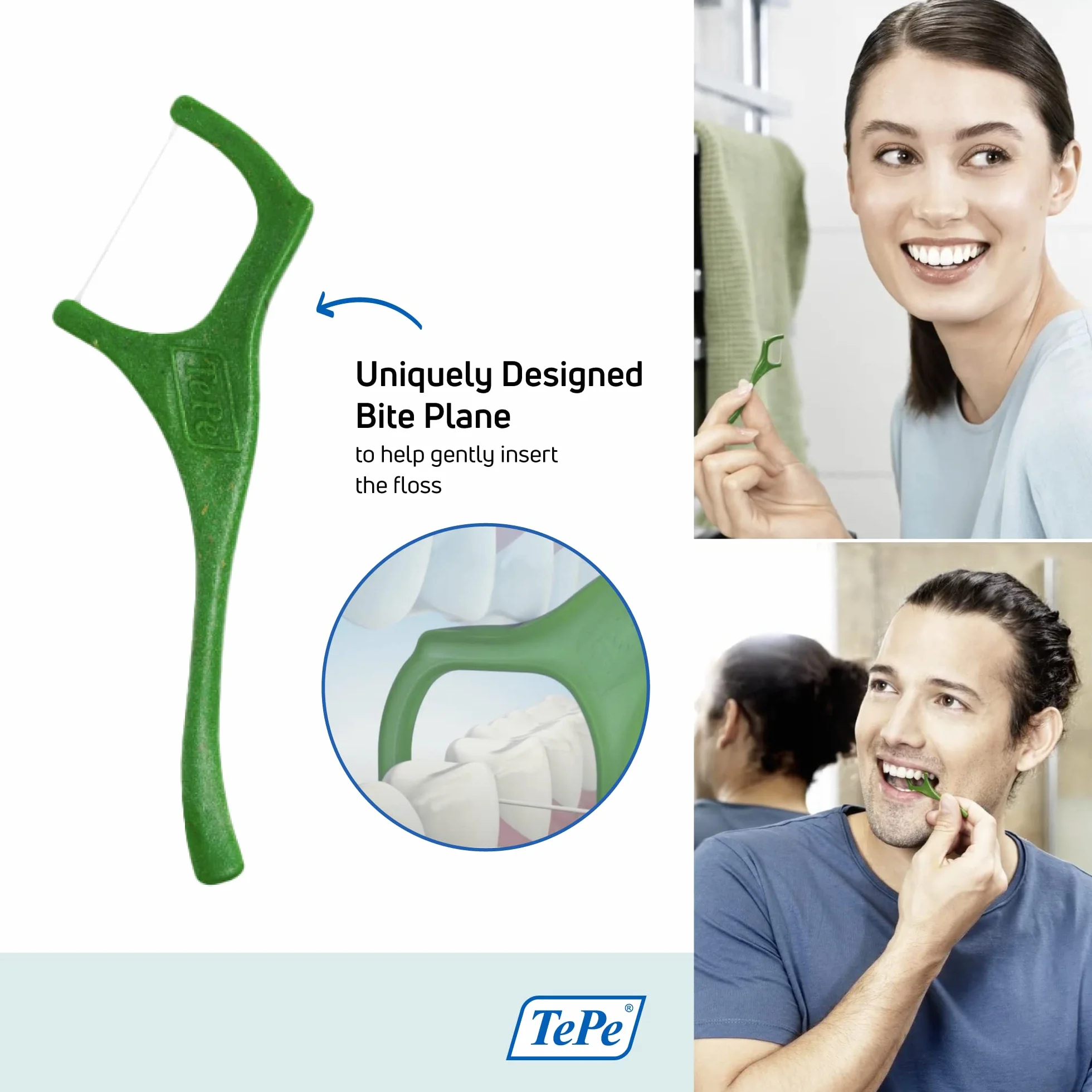 TePe GOOD Mini Flosser Niciowykałaczki, zielony, 36 sztuk, wykałaczki z nicią dentystyczną, skuteczne usuwanie płytki nazębnej, łatwe czyszczenie