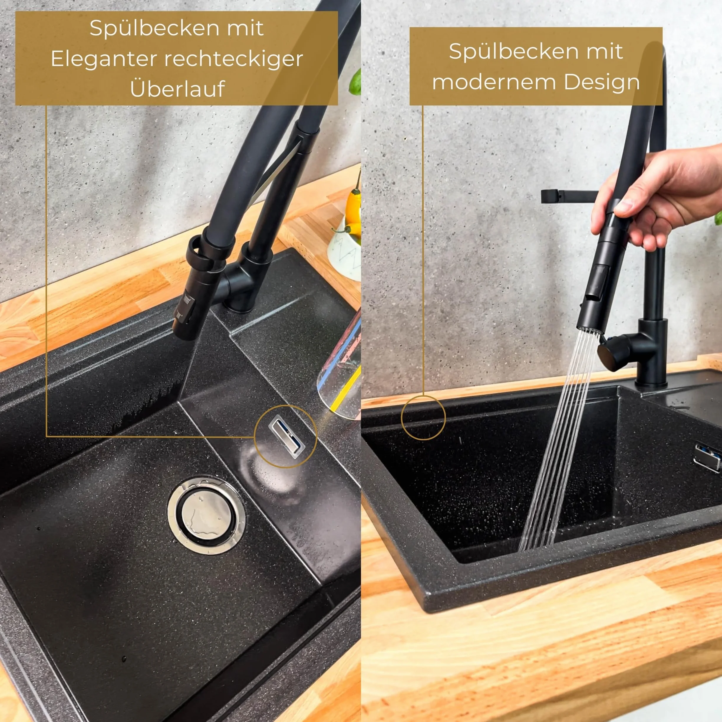 SINK QUALITY zlewozmywak biały z zestawem armatury 62x46 cm – zlewozmywak z kranem, syfon PUSH czarny, ociekacz, środek impregnujący – kompletny zestaw zlewozmywaka kuchennego do szafki dolnej 55 cm