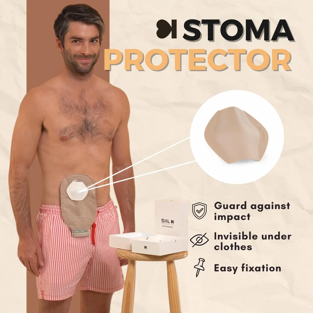 Pas stomijny dla mężczyzn z osłoną i pokrowcem, pasek do ileostomii, opaska na brzuch (M)