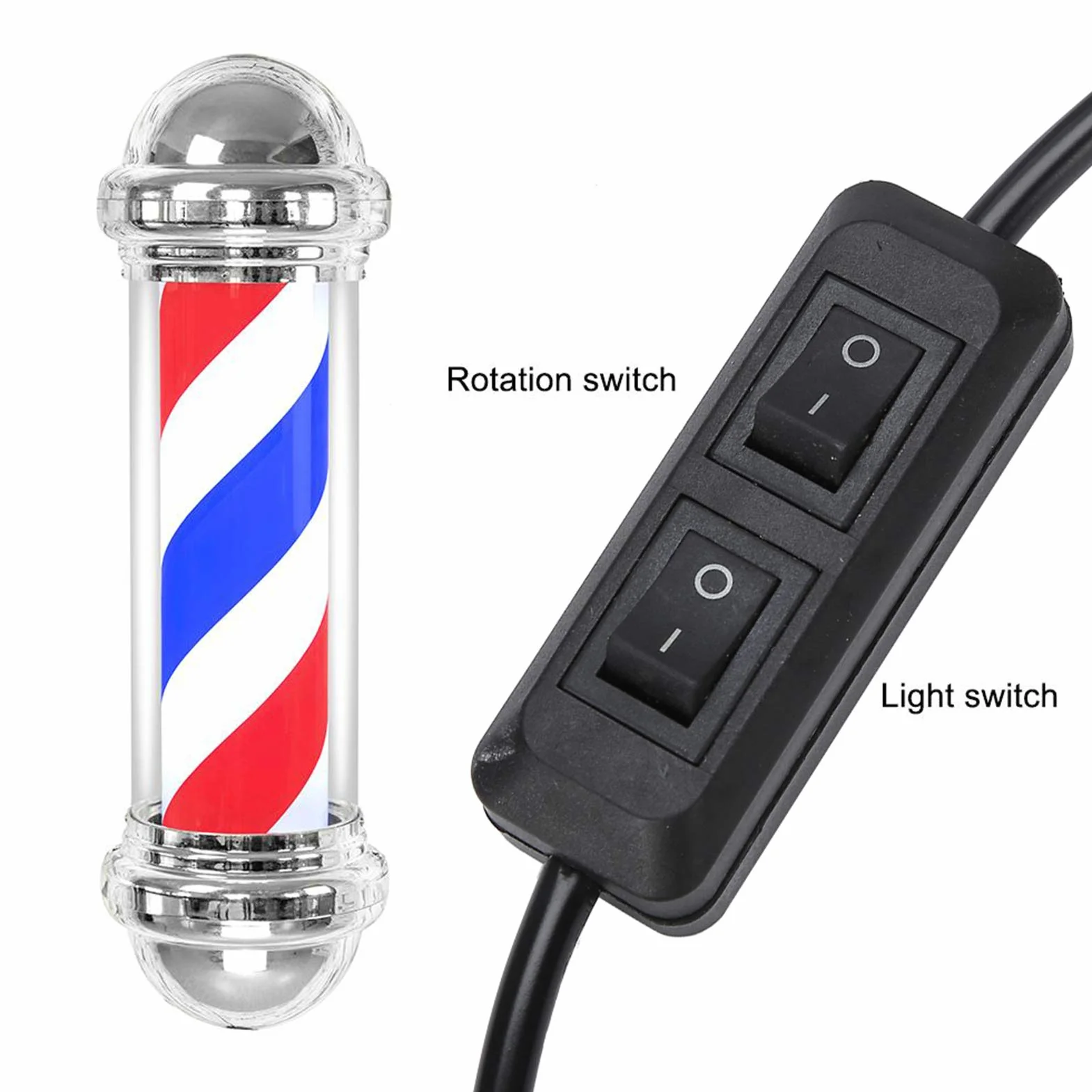 Lampa salonowa fryzjerska, obrotowe paski do salonu fryzjerskiego Open Barber Shop Pole światło LED do Barbershop