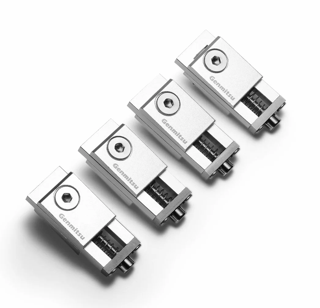 Genmitsu Ulepszony aluminiowy mini zacisk zaciskowy zaciskowy 4 szt., precyzyjny zacisk do routera CNC do obróbki drewna i obróbki metalu, rozmiar 56 x 22 x 21 mm, niski profil
