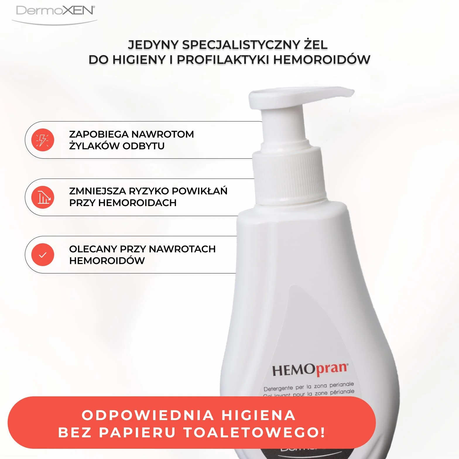 Żel do mycia okolic odbytu Dermoxen HEMOpran, żel do higieny intymnej,125 ml