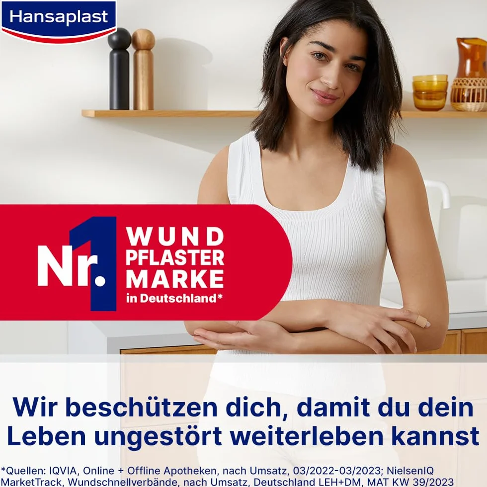 Hansaplast Uniwersalne plastry 40 pasków, wodoodporne, bakteriobójcze