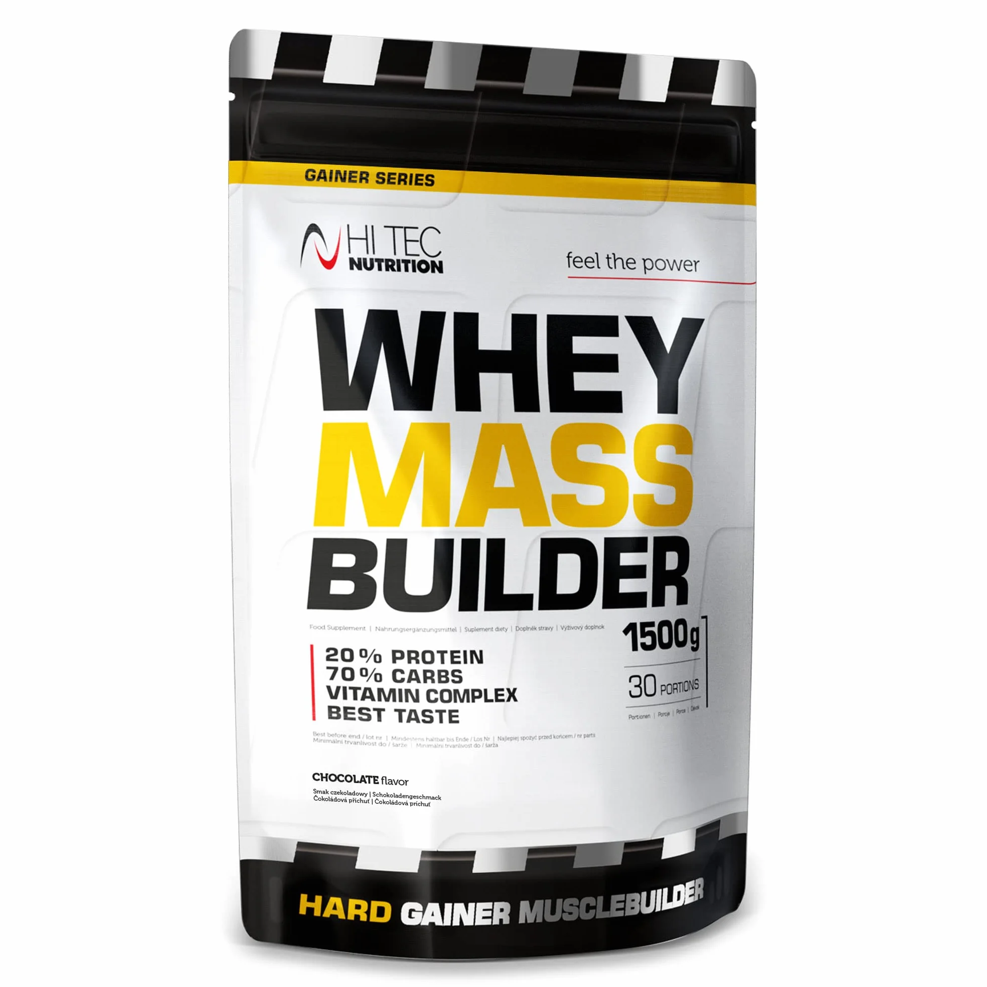 HI TEC NUTRITION Whey Mass Builder Białko Węglowodany 1500g Czekoladowy 30 Porcji