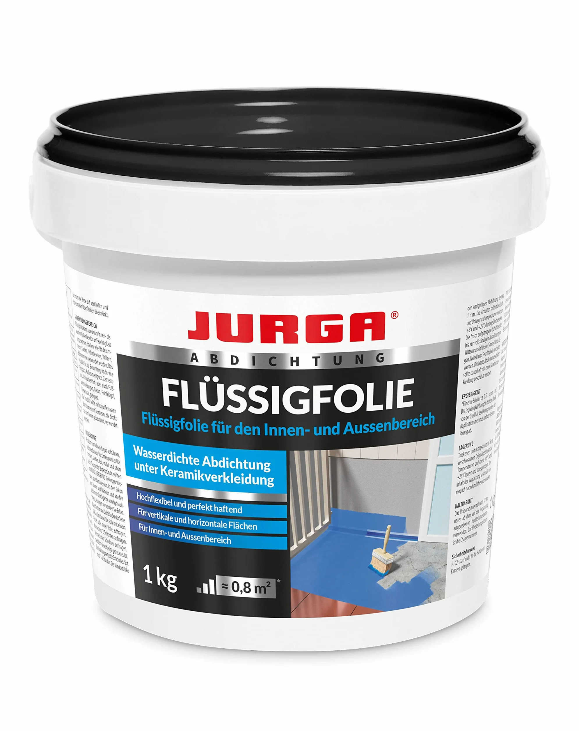 JURGA Folmix Folia w płynie 1kg ≈ 0,8m² Hydroizolacja do łazienki i prysznica – folia uszczelniająca na zewnątrz i wewnątrz, nie zawiera rozpuszczalników