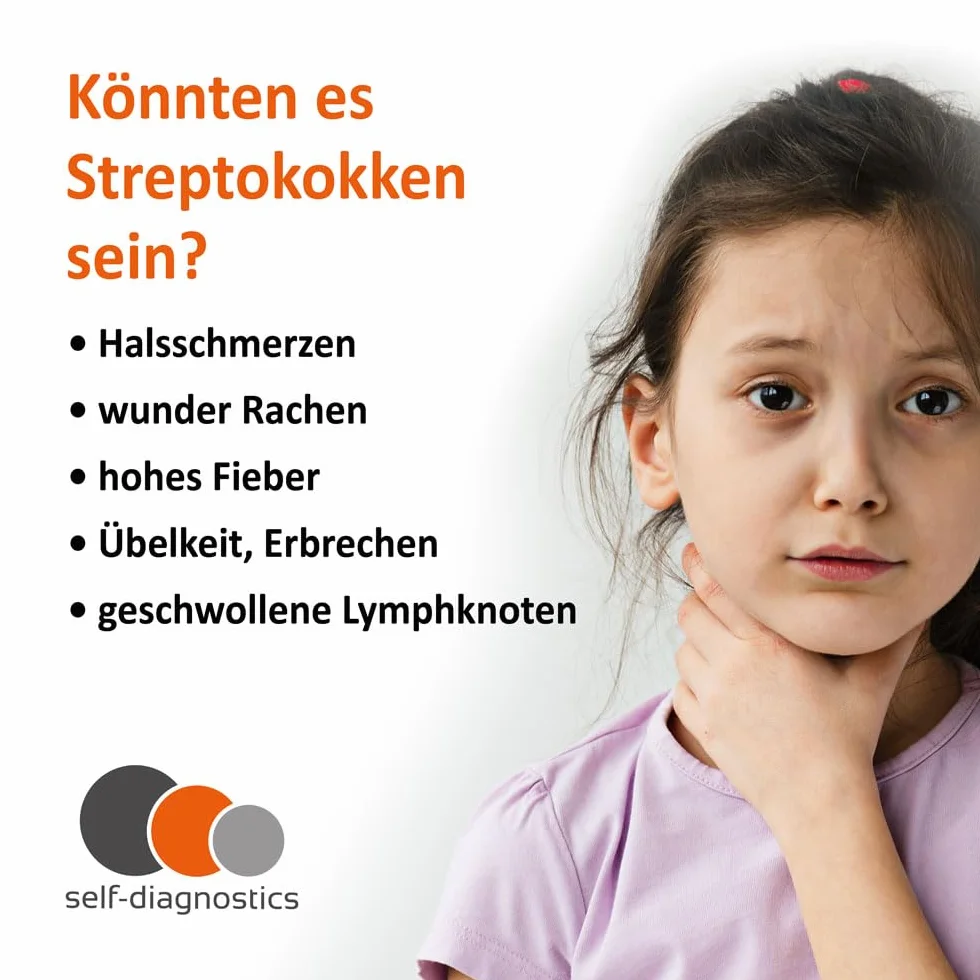 2x self-diagnostics Test Strep A – szybki test na paciorkowce z wymazem z gardła – domowy zestaw do wykrywania antygenu paciorkowców grupy A – wsparcie zdrowia i bezpieczeństwa Twojej rodziny