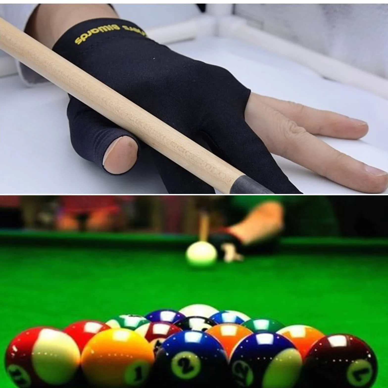 Profesjonalne rękawice bilardowe z 3 palcami, rękawice do snookera, otwierane po lewej stronie, 3 palce, spandeks, antypoślizgowe, oddychające, rozciągliwe, snooker, strzelanki, ochraniacz