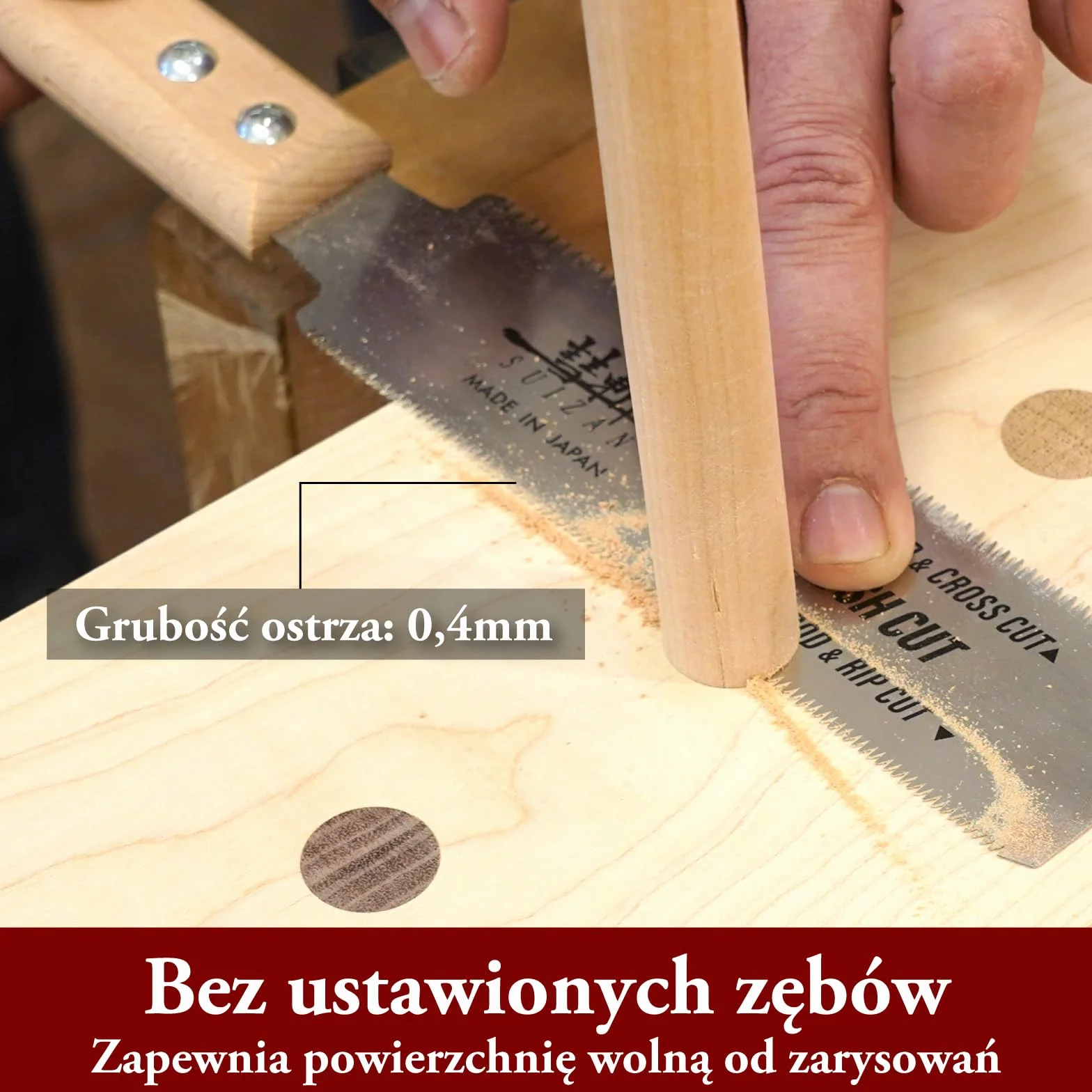 SUIZAN Japońska piła do cięcia na równo dwustronna 150mm - Profesjonalne narzędzia do obróbki drewna