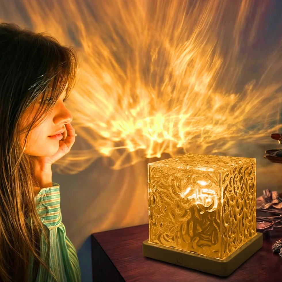 Światło projektora fal oceanicznych, 16 kolorów lampa dotykowa ze sterowaniem dotykowym, lampa 3D Cube Galaxy projektor światło do domowego biura baru restauracji
