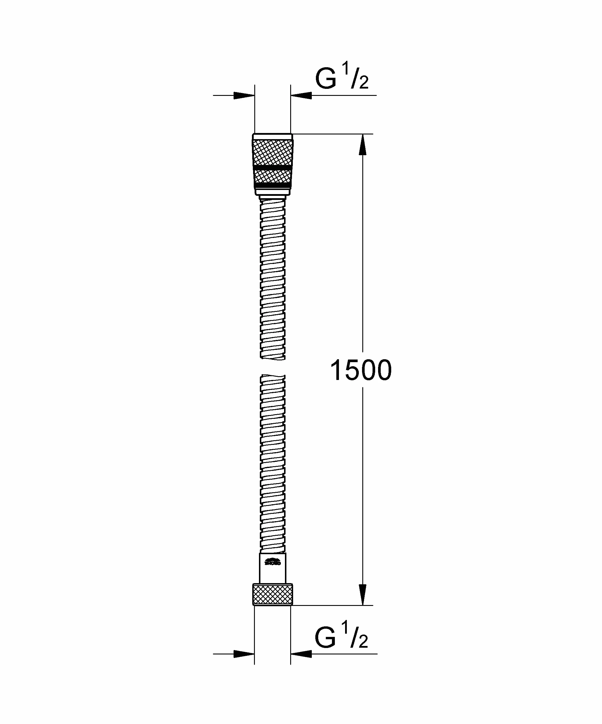 Grohe Vitalioflex Metal Elastyczny Prysznic Wąż Prysznicowy, Metal, 1.5m