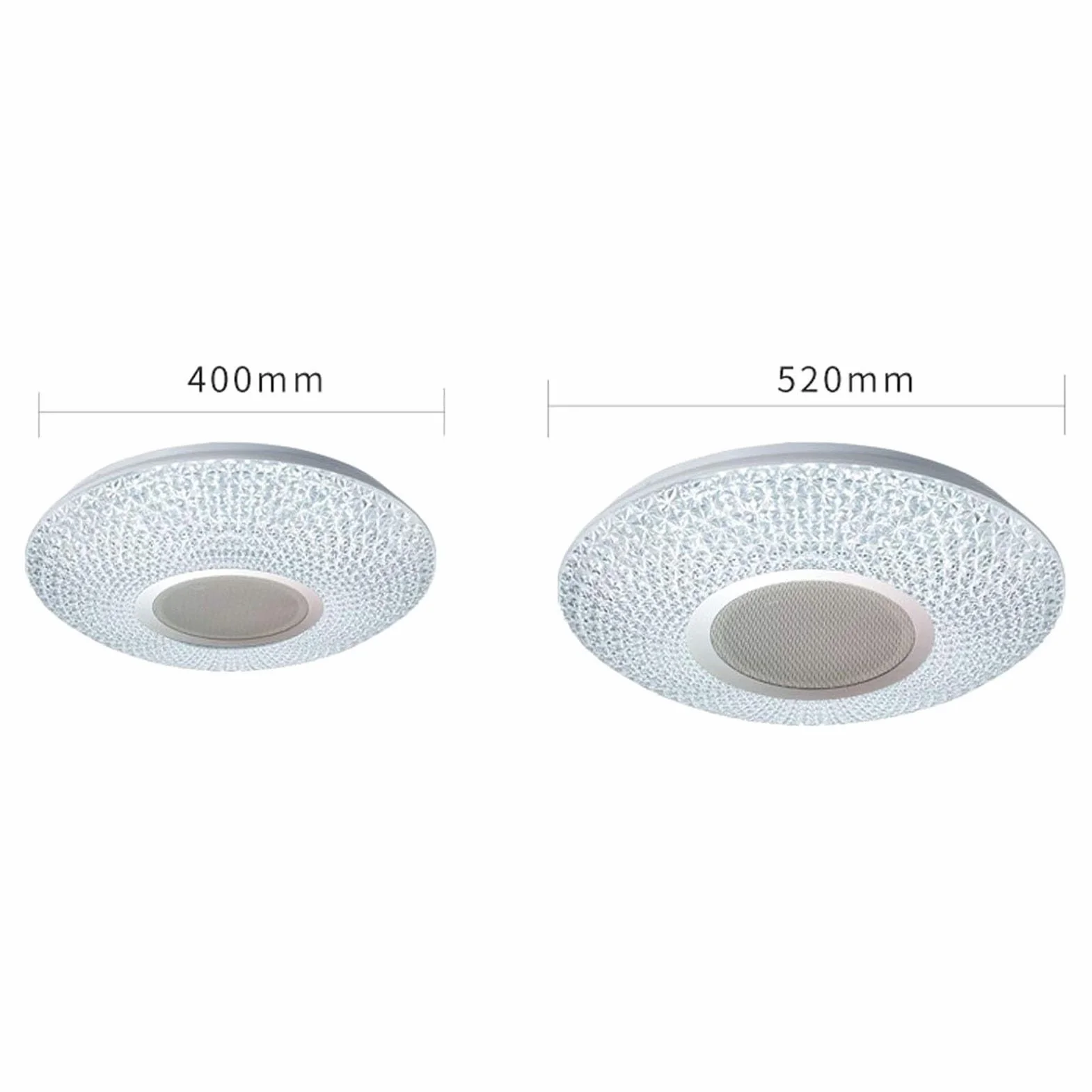 Kryształowa lampa sufitowa LED z pilotem zdalnego sterowania i aplikacją, nowoczesna lampa sufitowa RGB z 3 głośnikami Bluetooth, sypialnia, salon, łazienka, wodoodporny klosz z gwiaździstym niebem