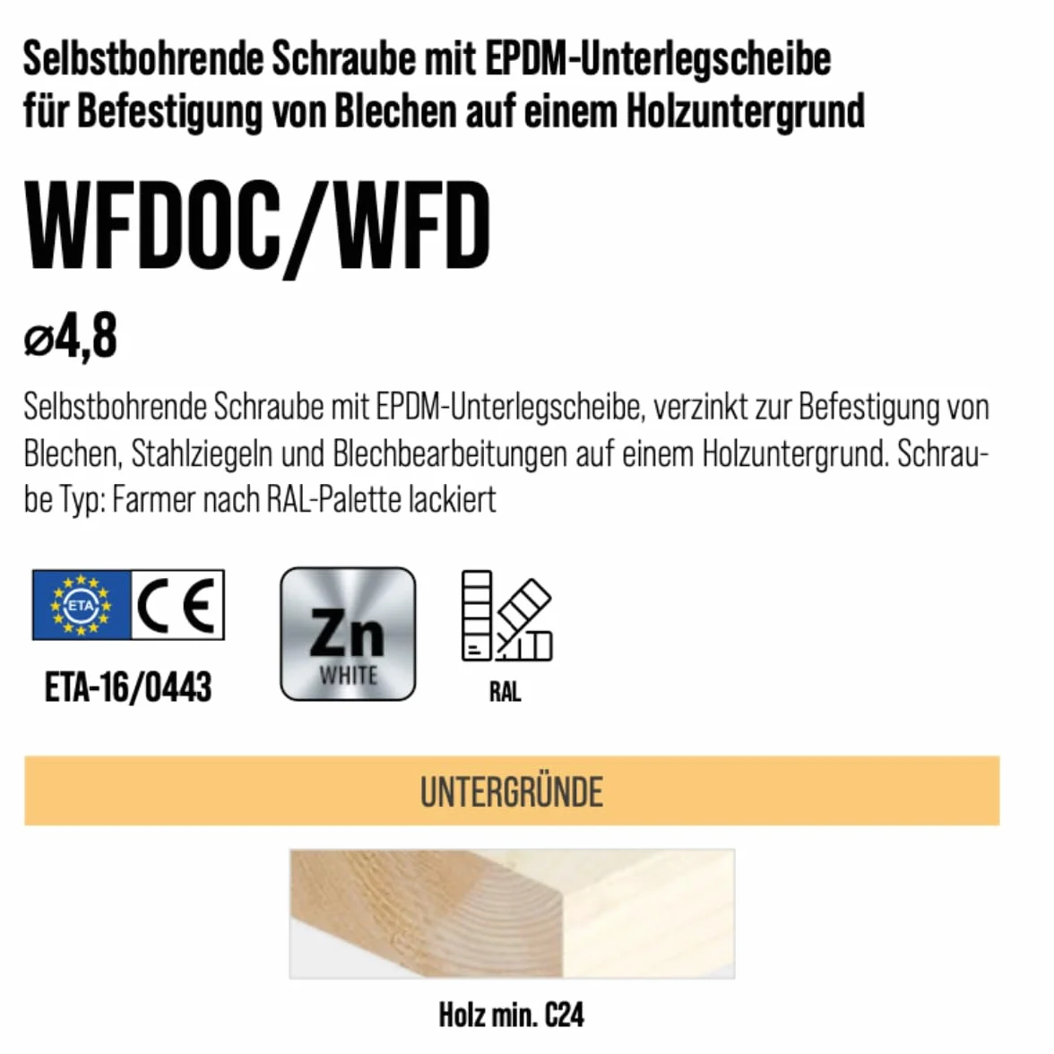KLIMAS Wkręty wiertła 4,8 х 35 mm 250 sztuk RAL: 7016 - szary antracytowy wkręty do blachy trapezowej