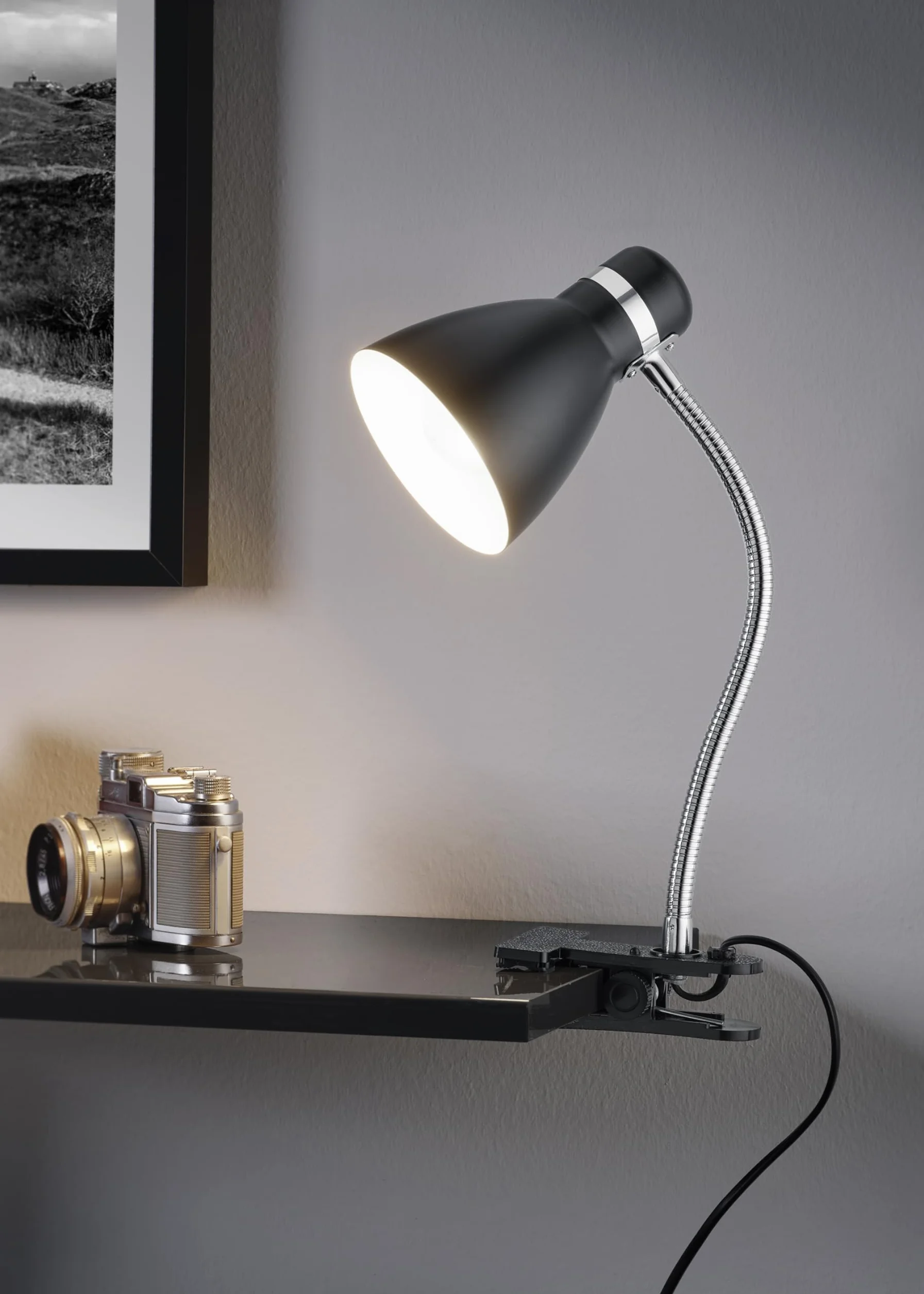 Reality Lampa zaciskowa Harvey R20731232, czarny matowy metal, z wyjątkiem 1x E27, Flexarm