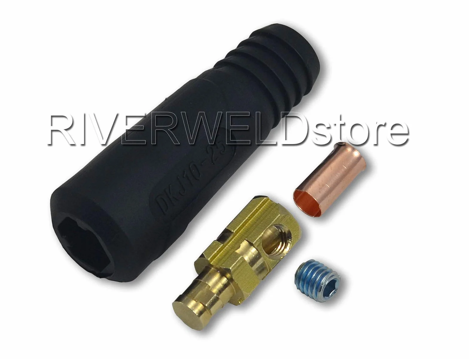 RIVERWELD TIG Spawanie panelu kablowego Zestaw Gniazdo Gniazdo DKJ10-25 i DKZ10-25 Szybkie dopasowanie DINSE 200AMP 4PCS