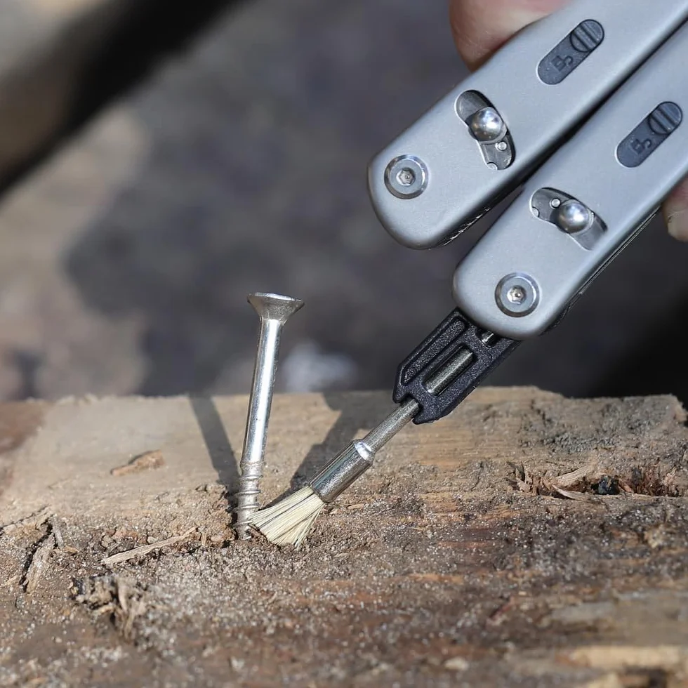 Roxon FT08 Zbuduj własne narzędzie wielofunkcyjne Akcesoria do Flex Multitool (w zestawie 4 sztuki: grzebień, kolec marlina, mini szczotka, haczyk) Dobre na zewnątrz i podczas kempingu