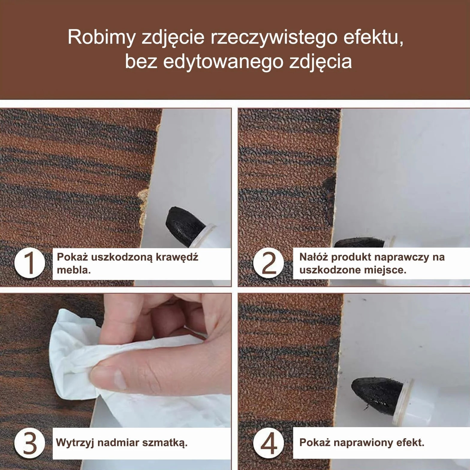 DEWEL Zestaw do naprawy mebli drewnianych – 17 sztuk, markery retuszowe, drewniane patyczki woskowe z temperówką do zadrapań i plam, podłog, szafek